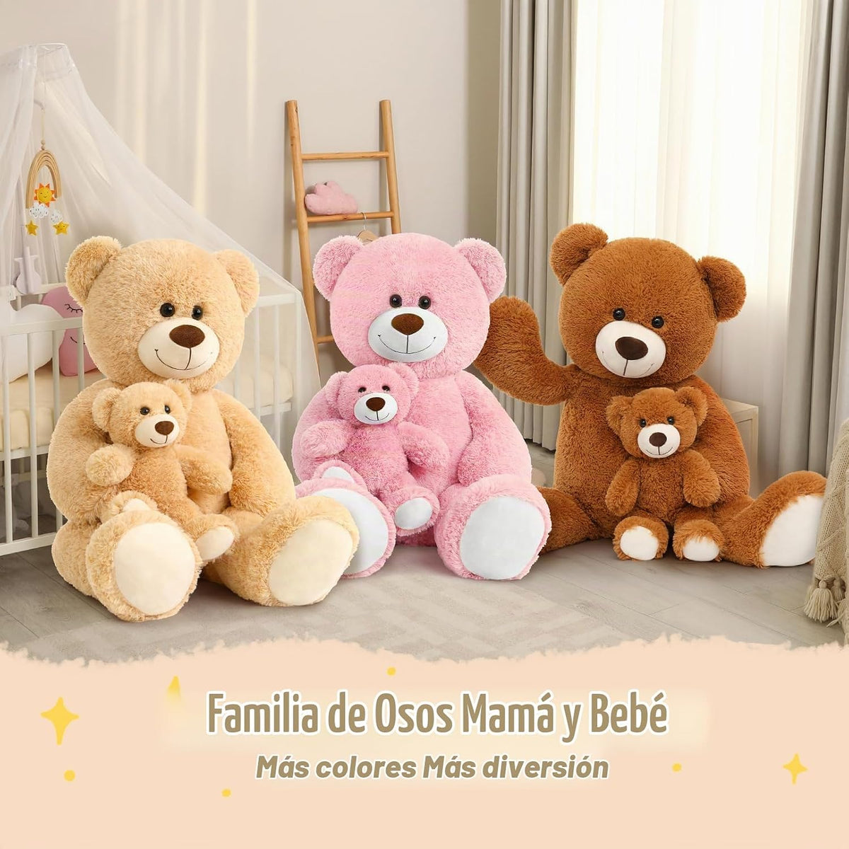 Muiteiur Oso de peluche gigante de 39 pulgadas, divertido oso de ma...