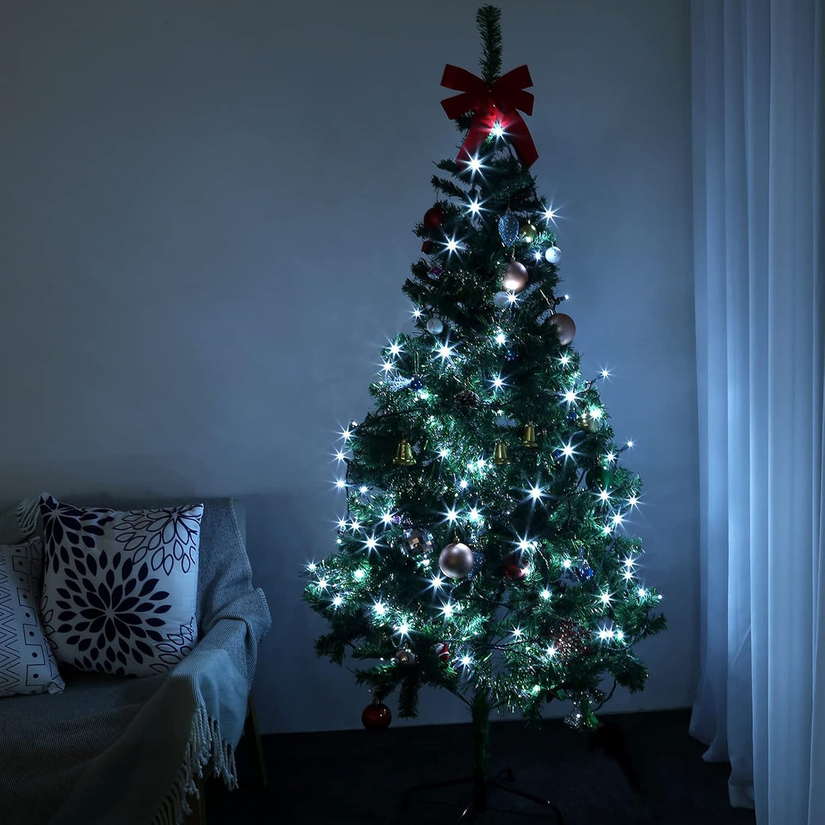 AIDDOMM 100 unidades de luces LED de Navidad blancas frías \u2013 5...