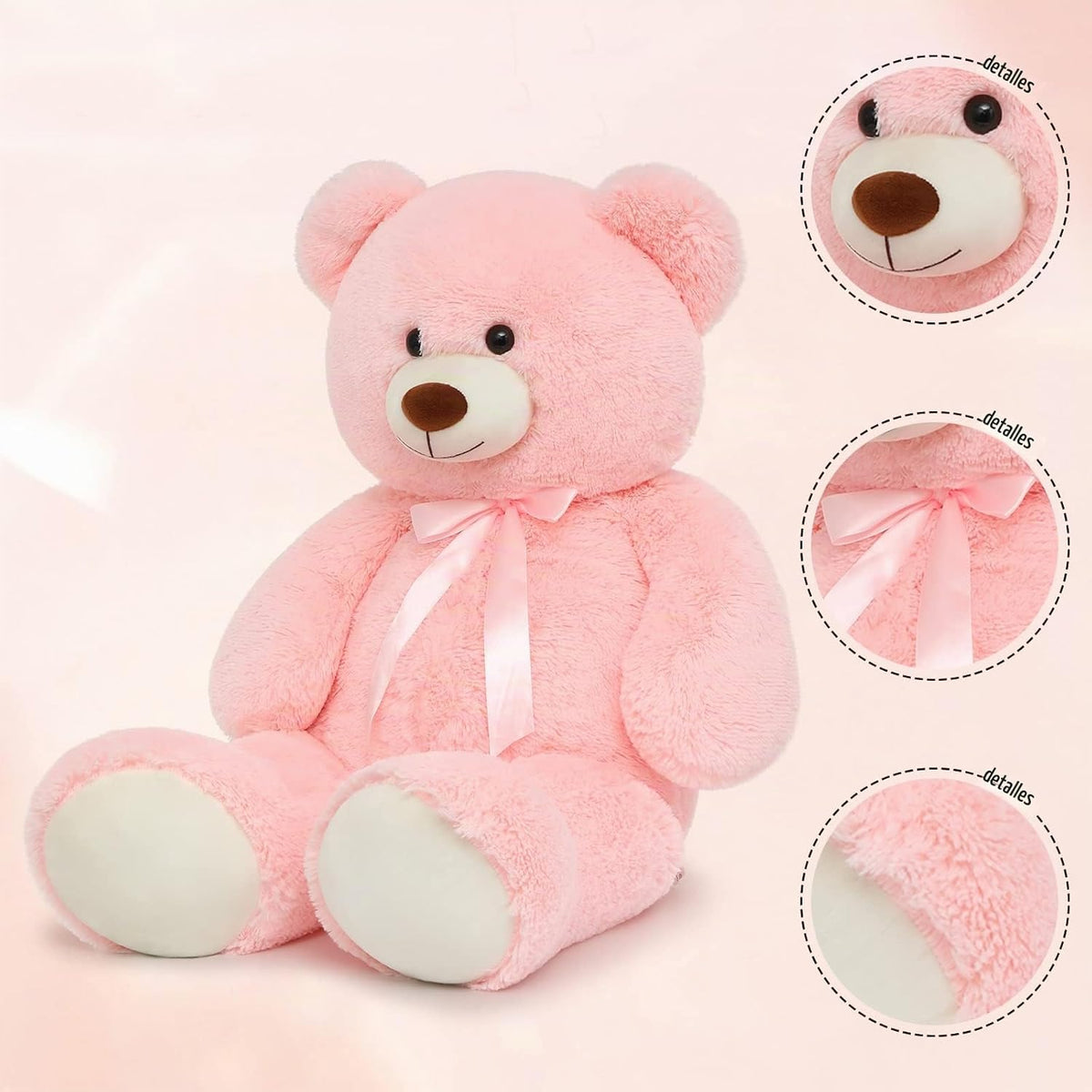 Tezituor Oso de peluche rosa, oso de peluche grande de 40 pulgadas,...