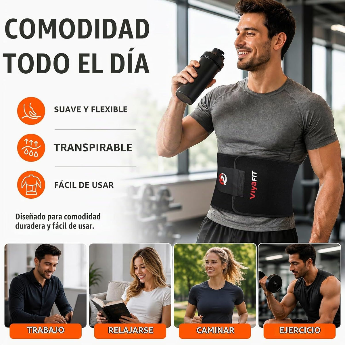 Viyafit Cinturón Reductor de Cintura, Entrenador de Cintura Premium...