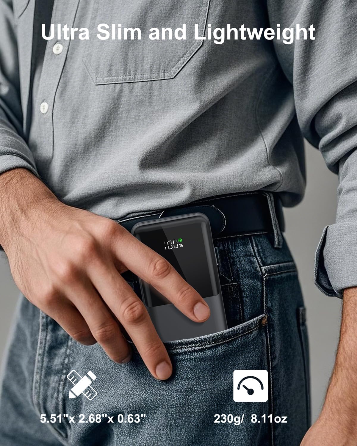 Szfakuer Cargador portátil, banco de energía delgado de 10000 mAh,...