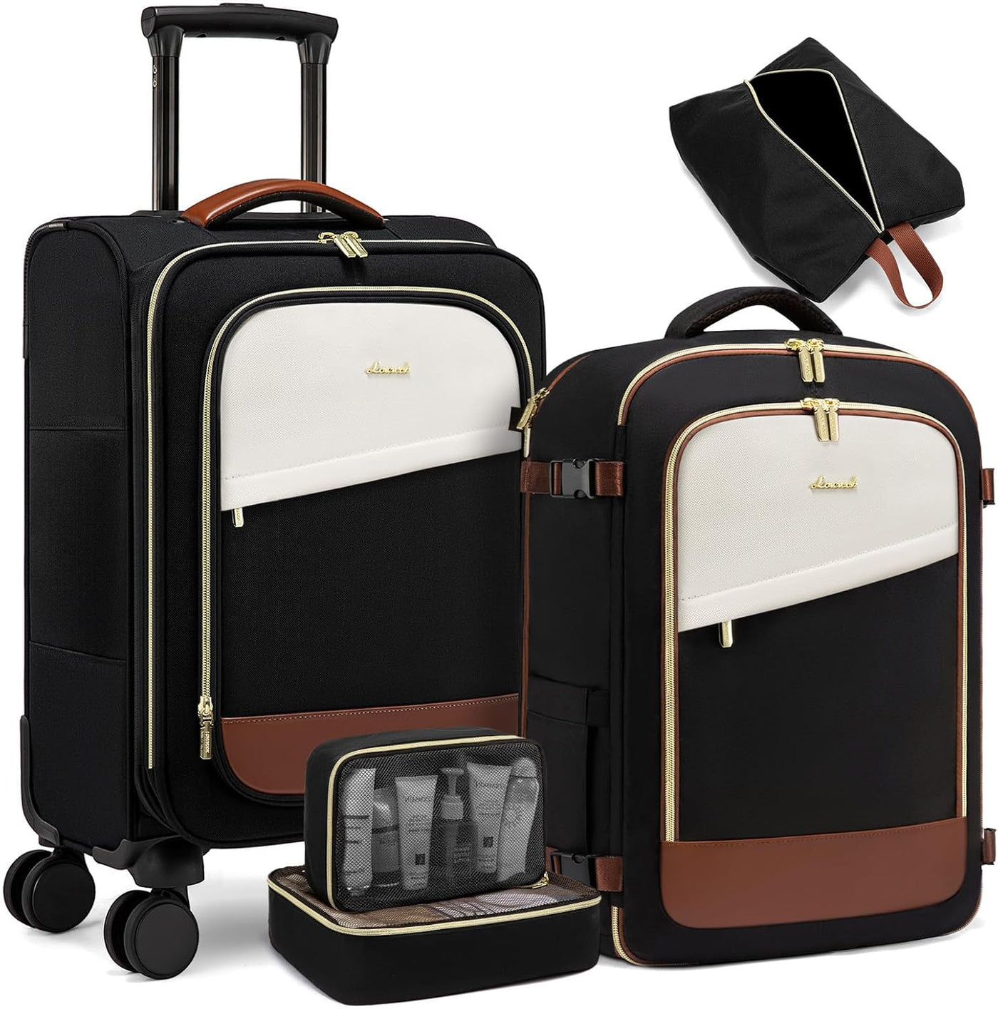 LOVEVOOK Equipaje de mano 22x14x9 Maletas de viaje aprobadas por ae...