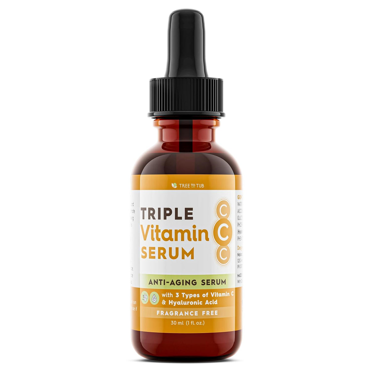 Tree To Tub Triple vitamina C suero facial, ácido hialurónico, piel...