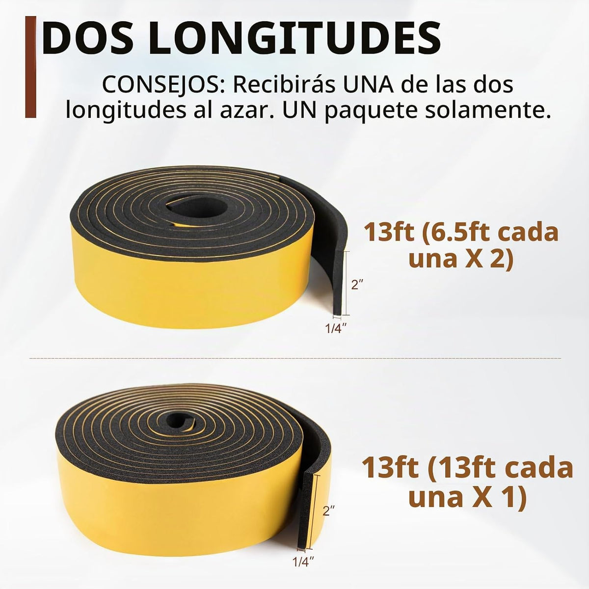 Yotache - Cinta de sellado de espuma adhesiva de alta densidad 2 en...