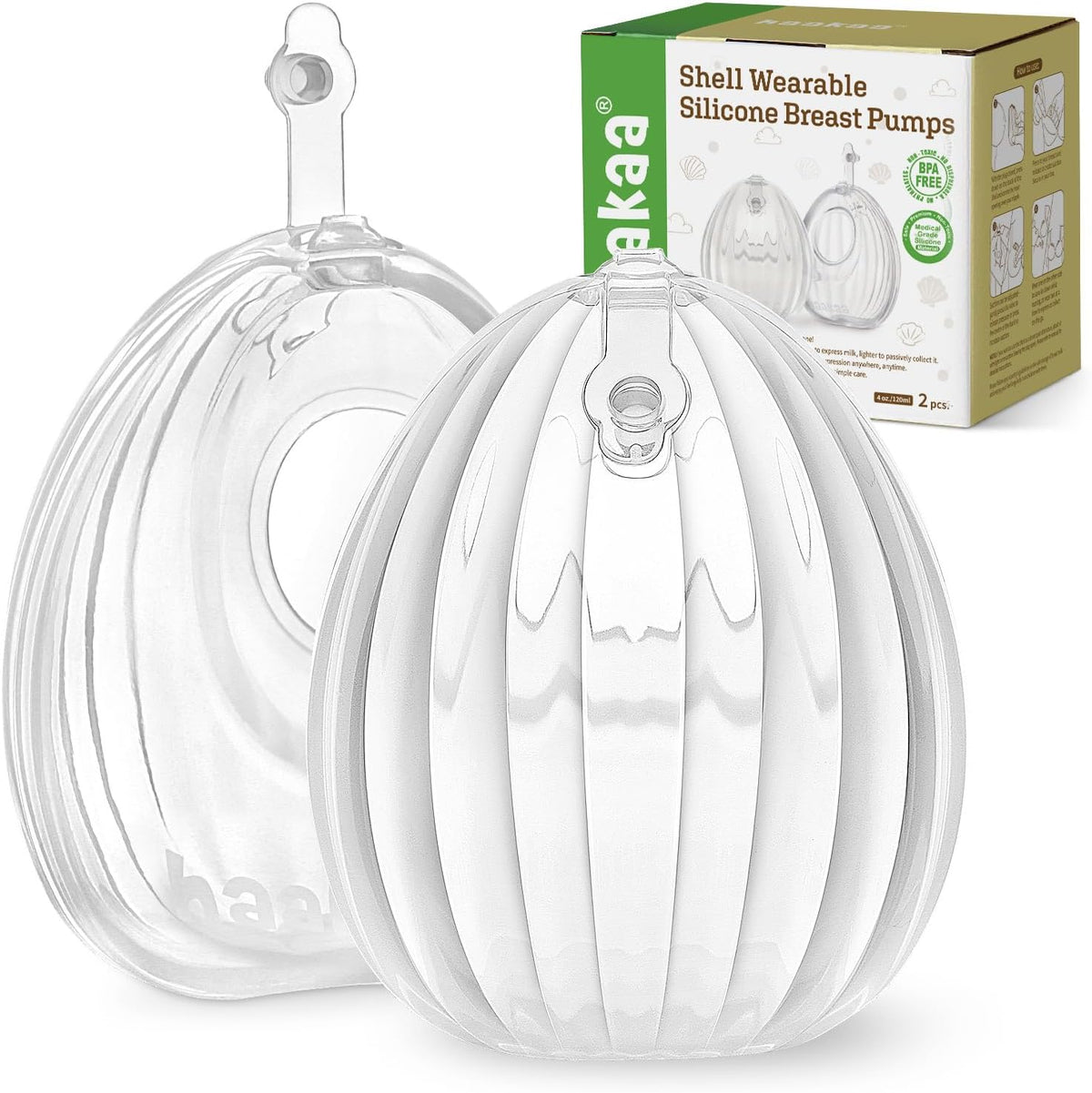 haakaa Extractor de leche portátil, extractor de leche con carcasa...