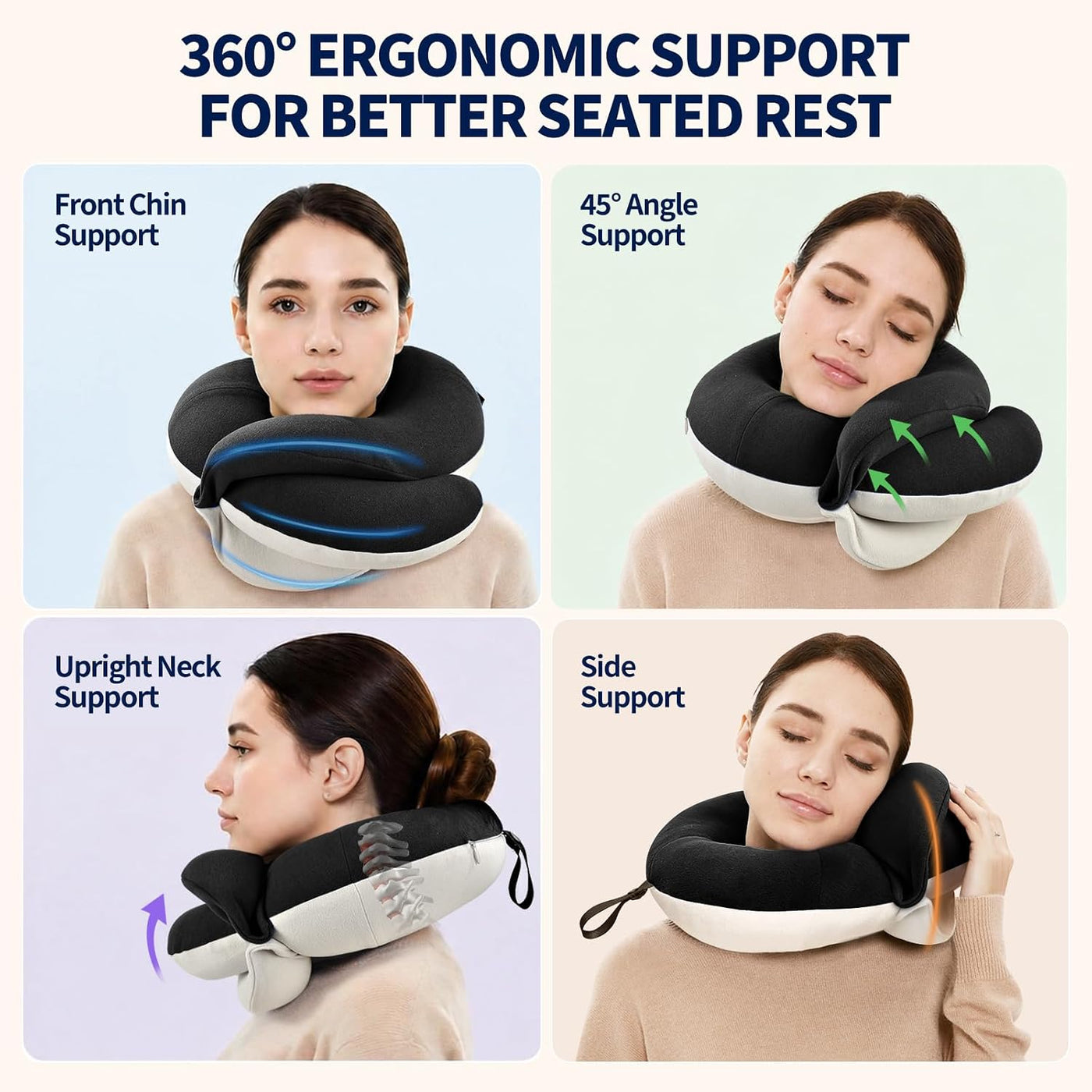 Almohadas de viaje para el cuello BUYUE para aviones, soporte de ca...