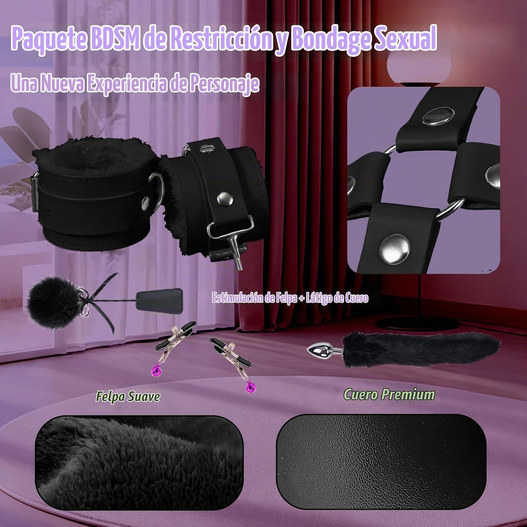 BDSM Bondage Kit de juguetes sexuales, 8 piezas, juego de bondage s...