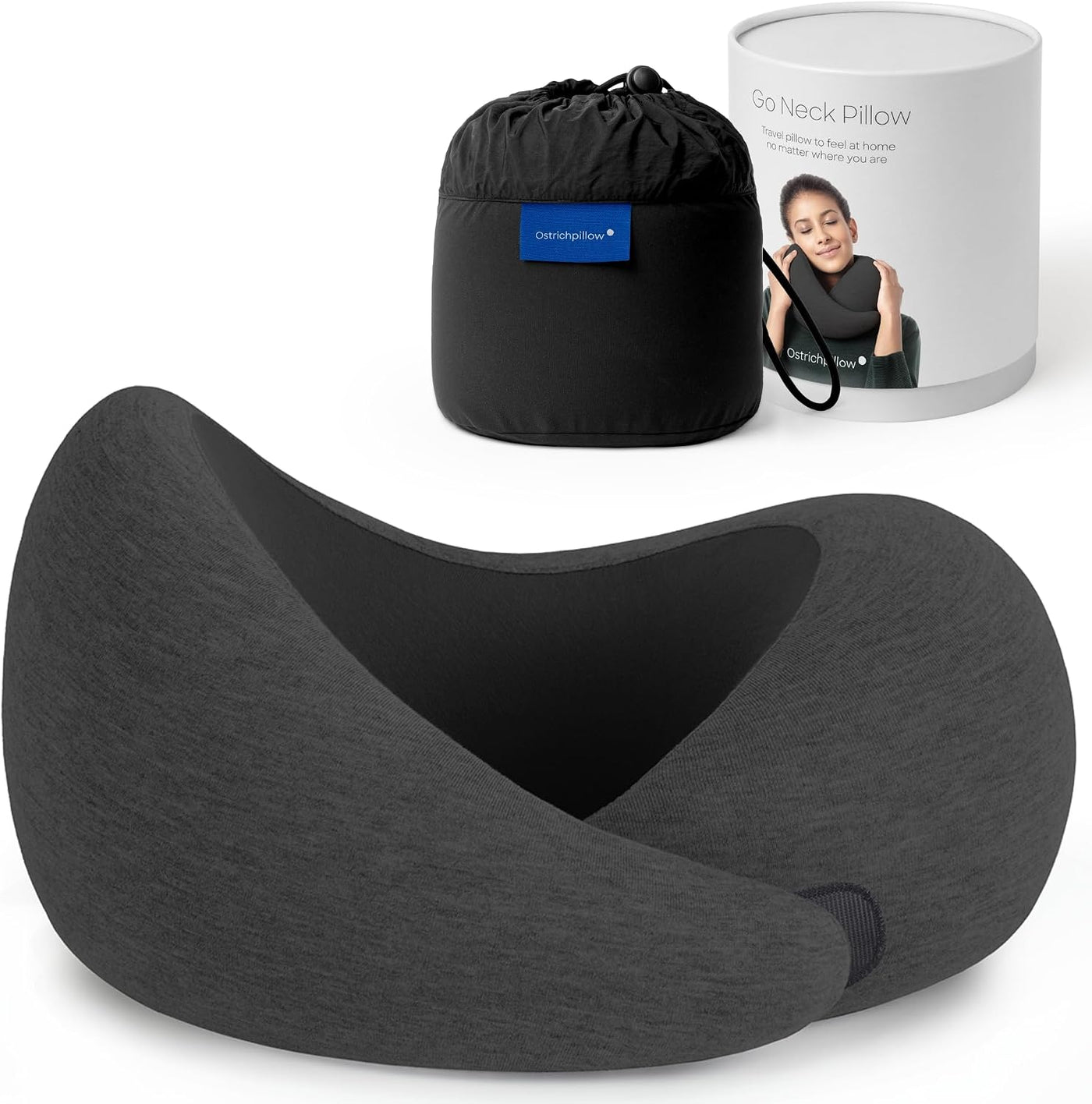 Ostrichpillow GO - Almohada de viaje, soporte de espuma viscoelásti...