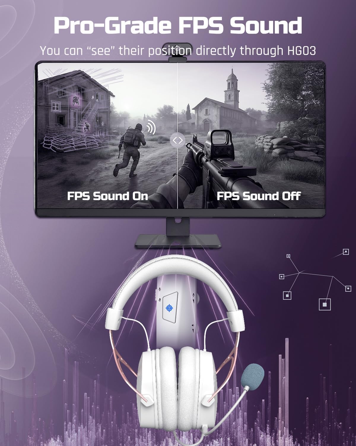 NUBWO HG03 USB-A - Auriculares para juegos con sonido envolvente 7....