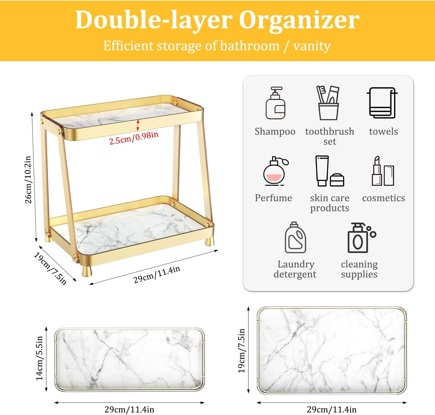 Organizador de mostrador de baño, organizador de maquillaje acrílic...