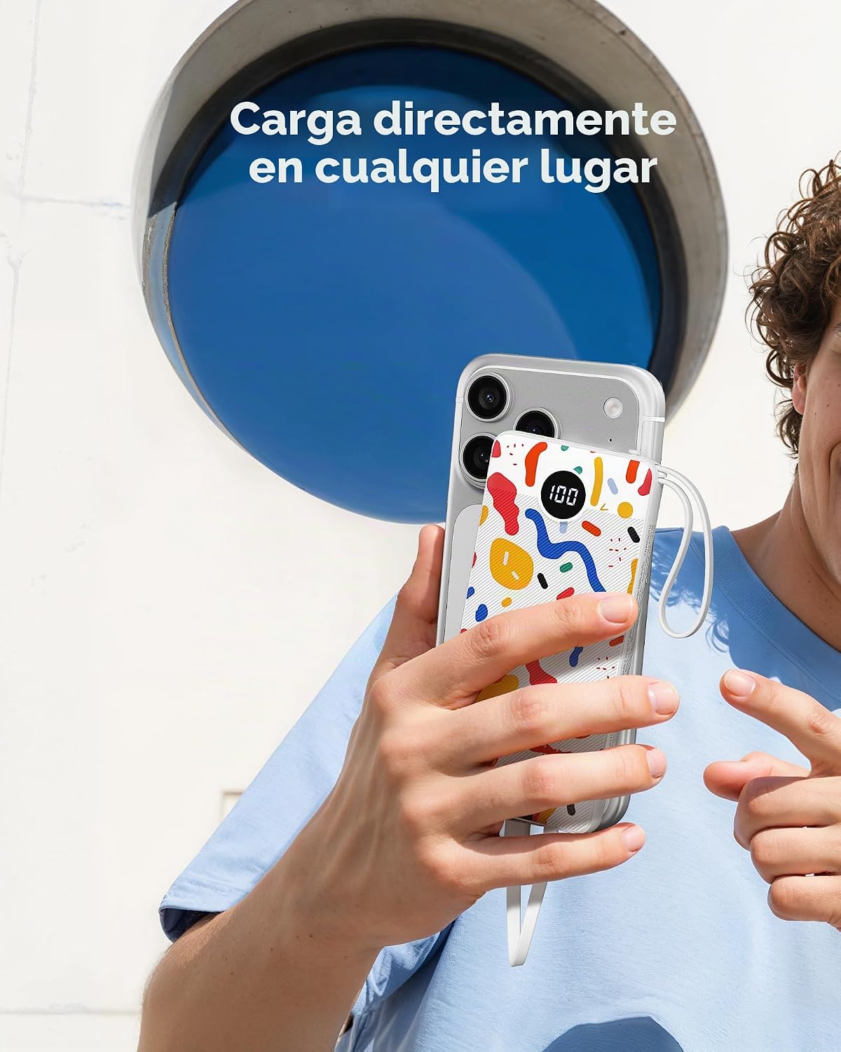 Cargador portátil VRURC, cables incorporados Power Bank 10000mAh |...
