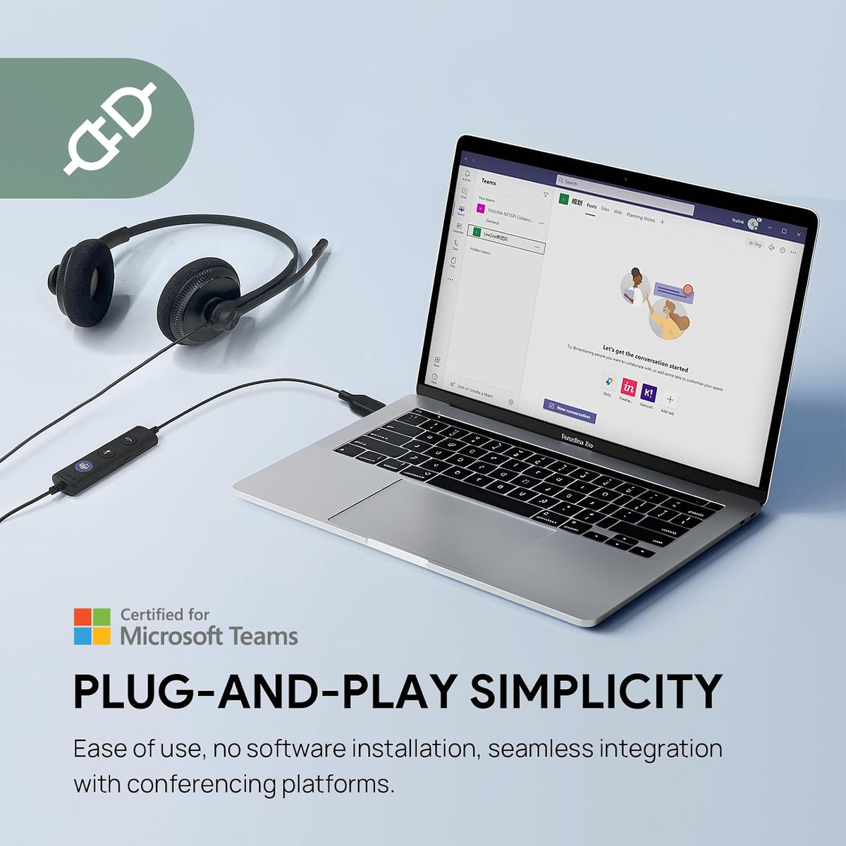 Yealink Auriculares USB UH34 con micrófono, auriculares estéreo con...