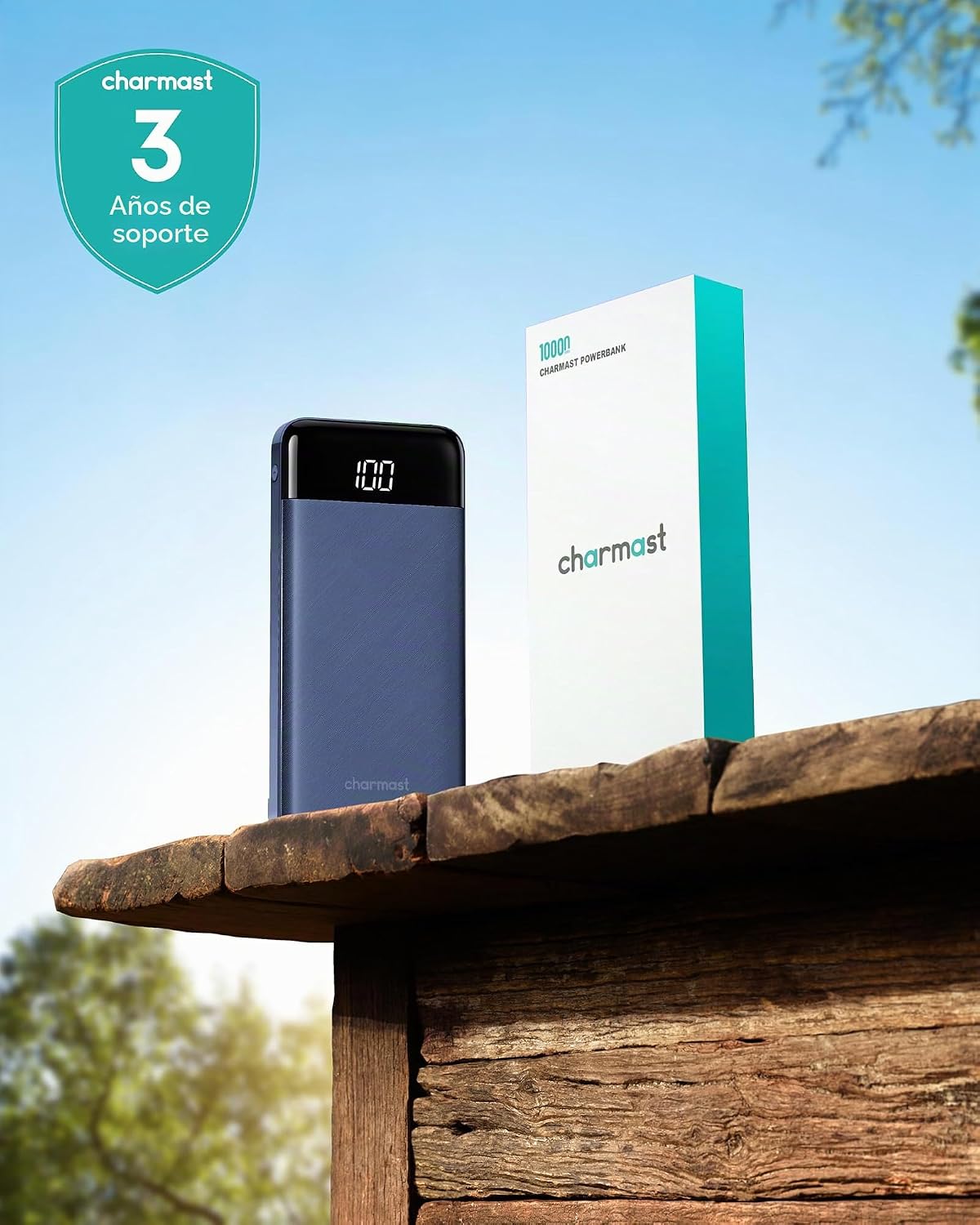 charmast Cargador portátil con 4 cables integrados reforzados | 100...