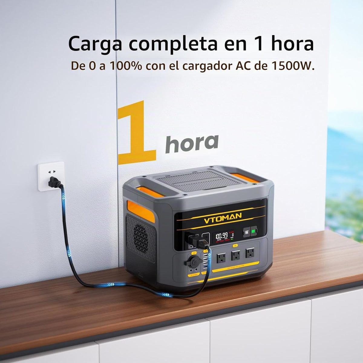 VTOMAN Estación de energía portátil FlashSpeed 2400, batería LiFePO...