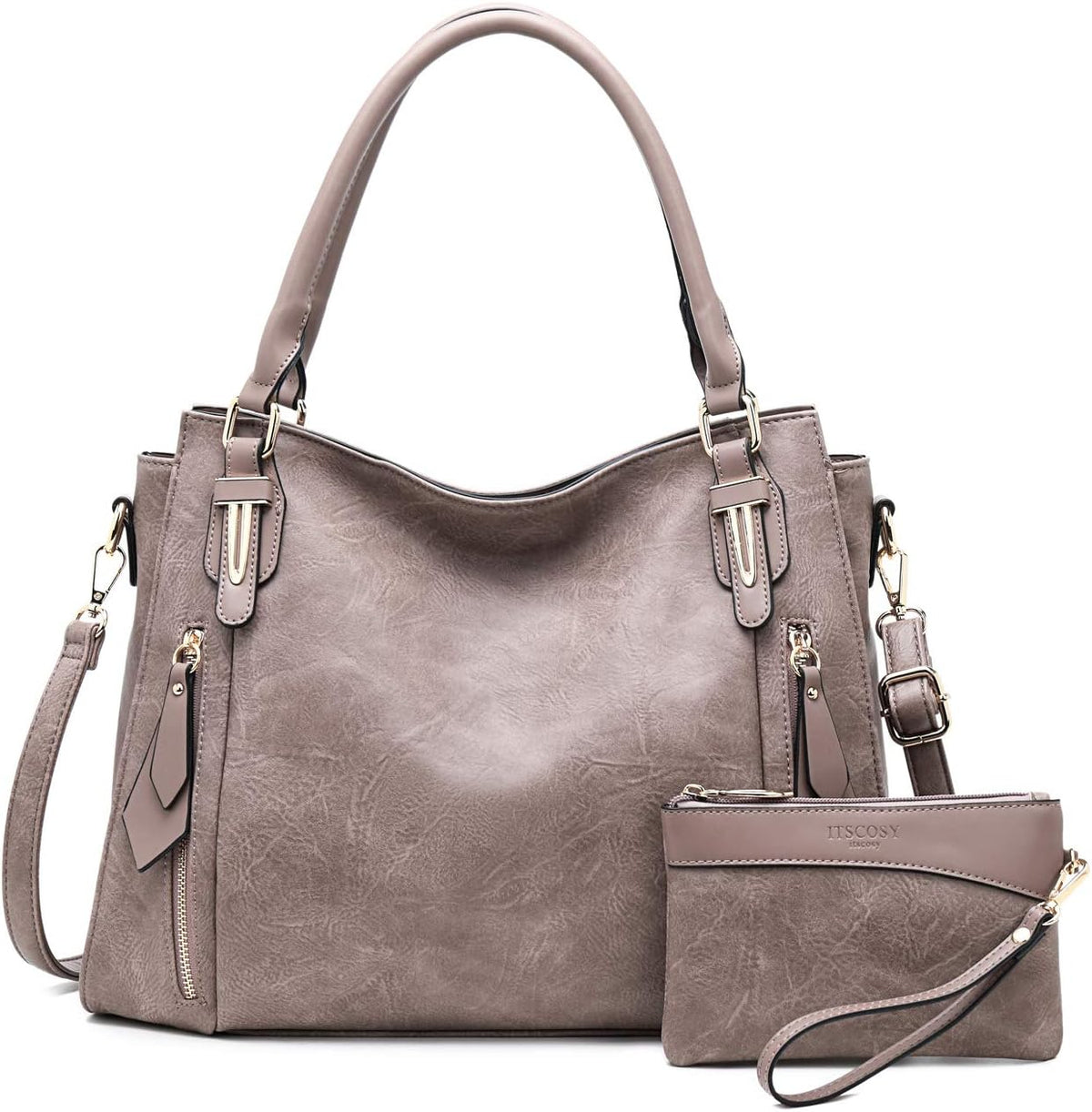 Bolso tote para mujer, carteras de cuero PU, bolsos de hombro hobo...