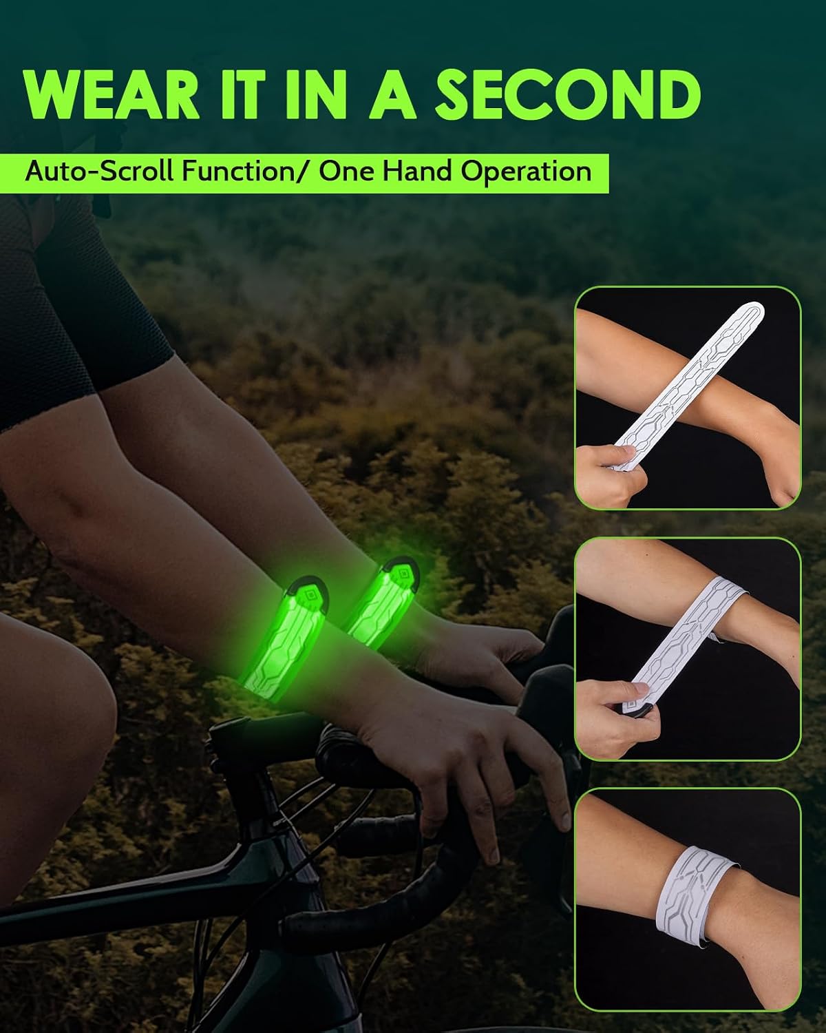 Fitense Paquete de 2 brazaletes LED recargables, regalos para adole...