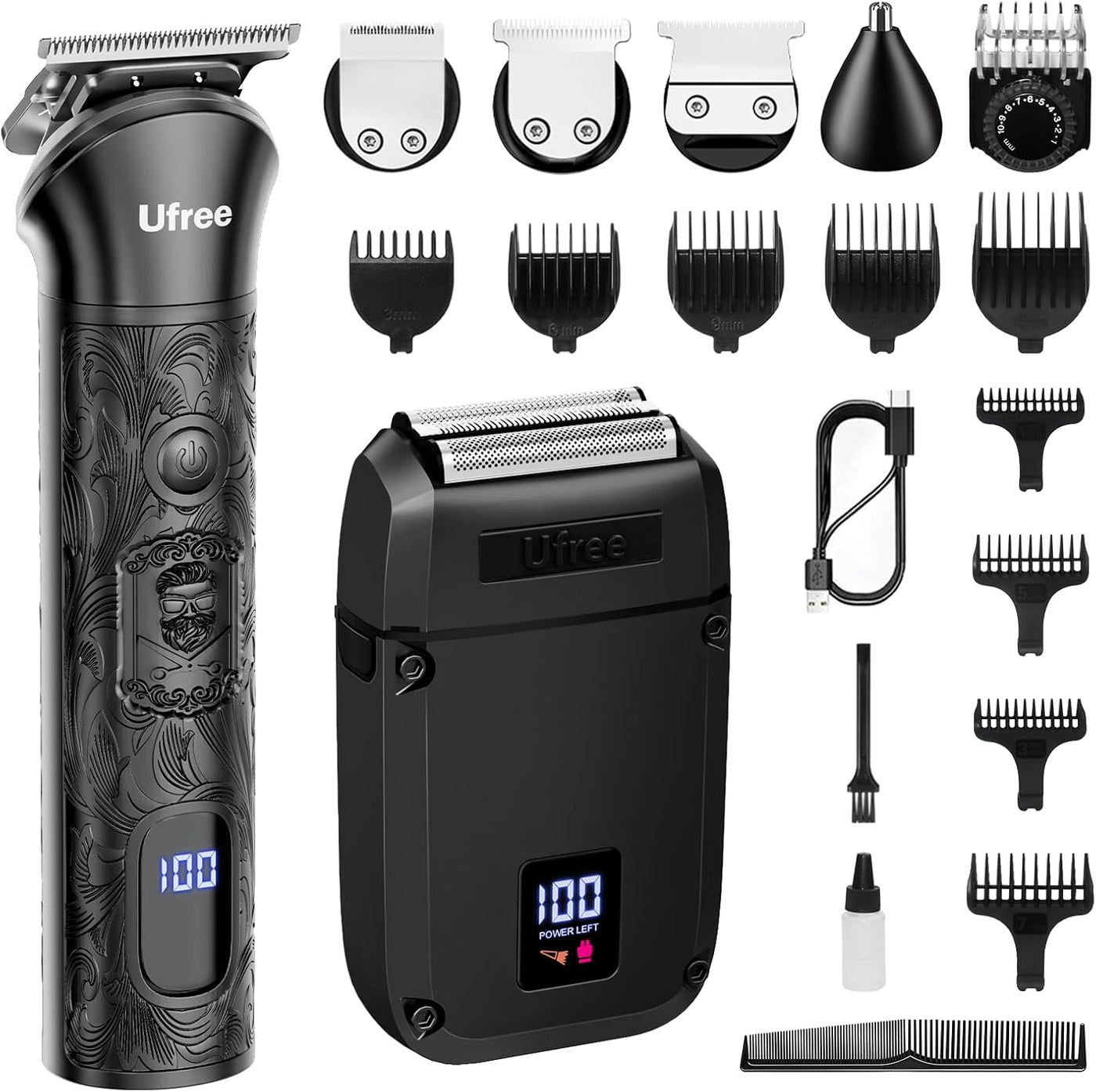 Ufree Set de afeitadora y recortadora de pelo de barba, maquinilla...