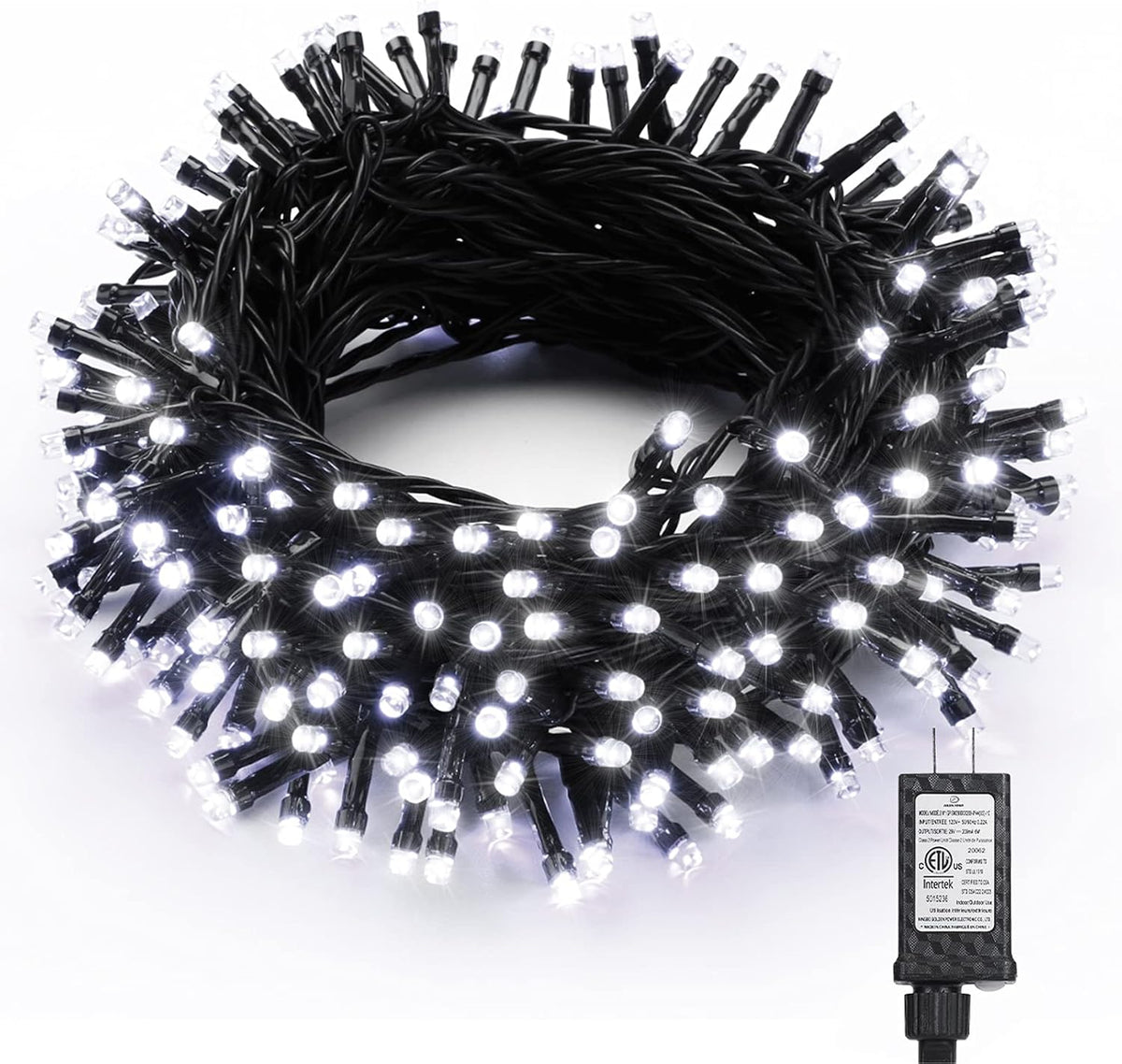 Brizled Luces navideñas blancas para exteriores, mini cadena de luc...