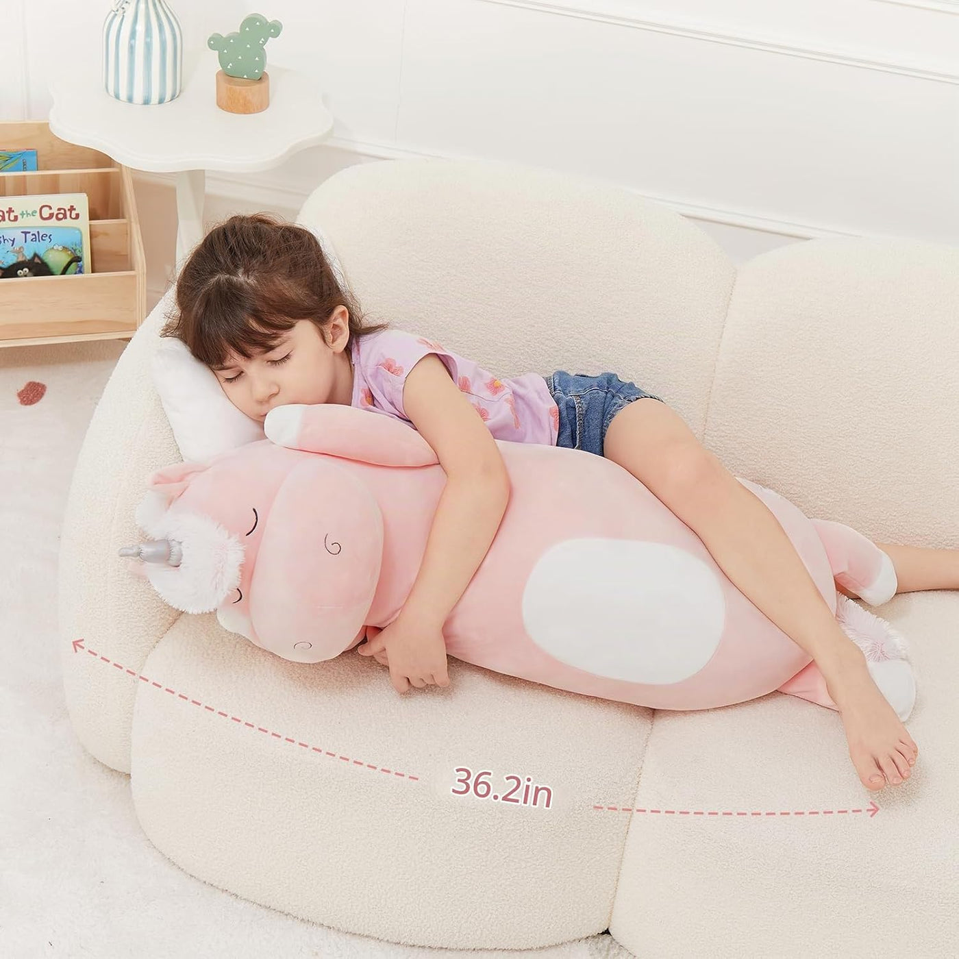 MorisMos Almohada grande con forma de unicornio, 36.2 pulgadas, pel...