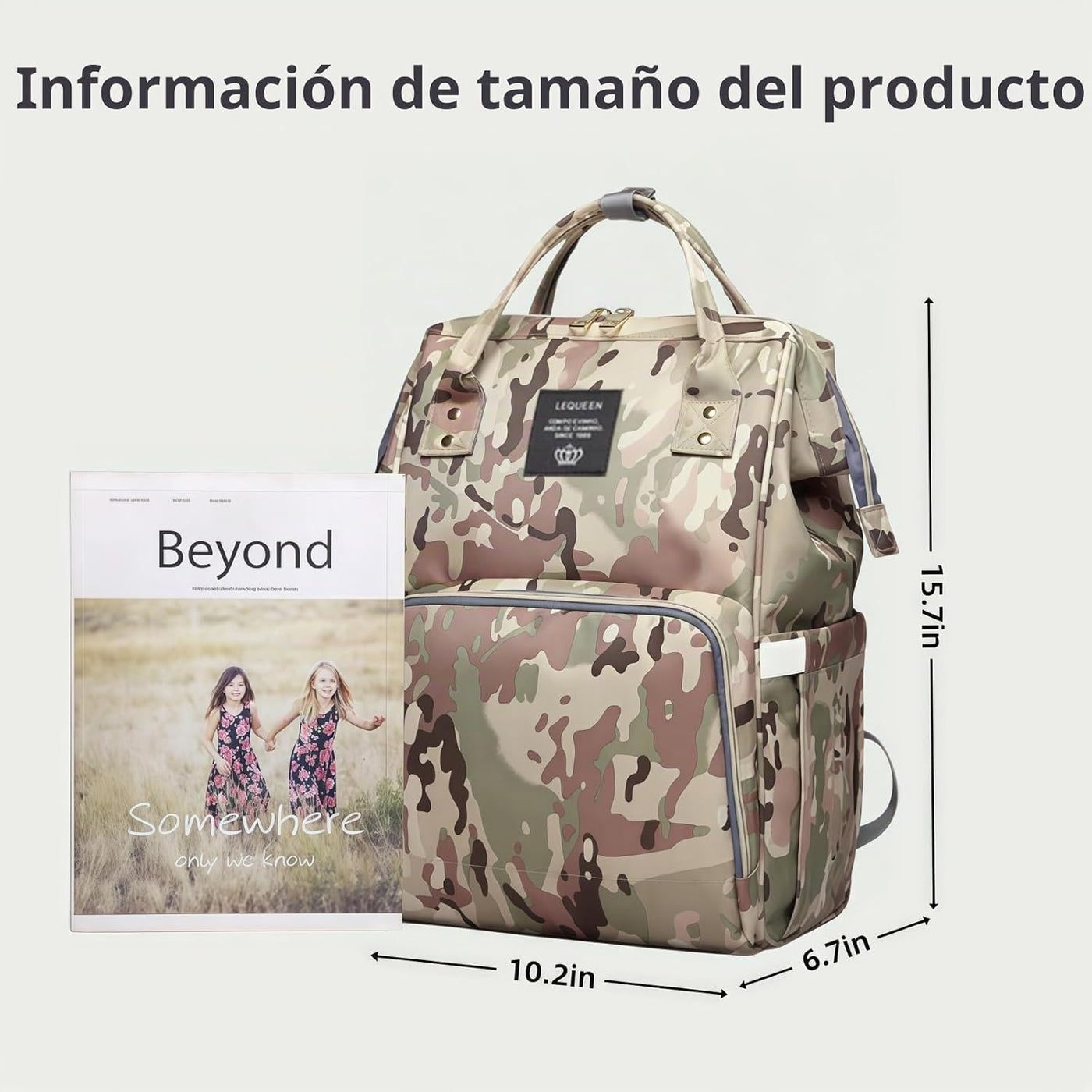 Armbq Mochila de pañales de camuflaje multifunción para el cuidado...