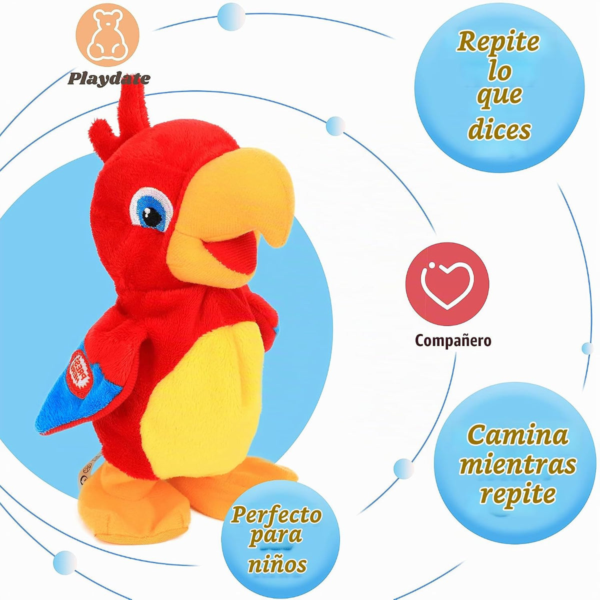 Hopearl - Loro parlante, repite lo que dices asintiendo, juguete de...
