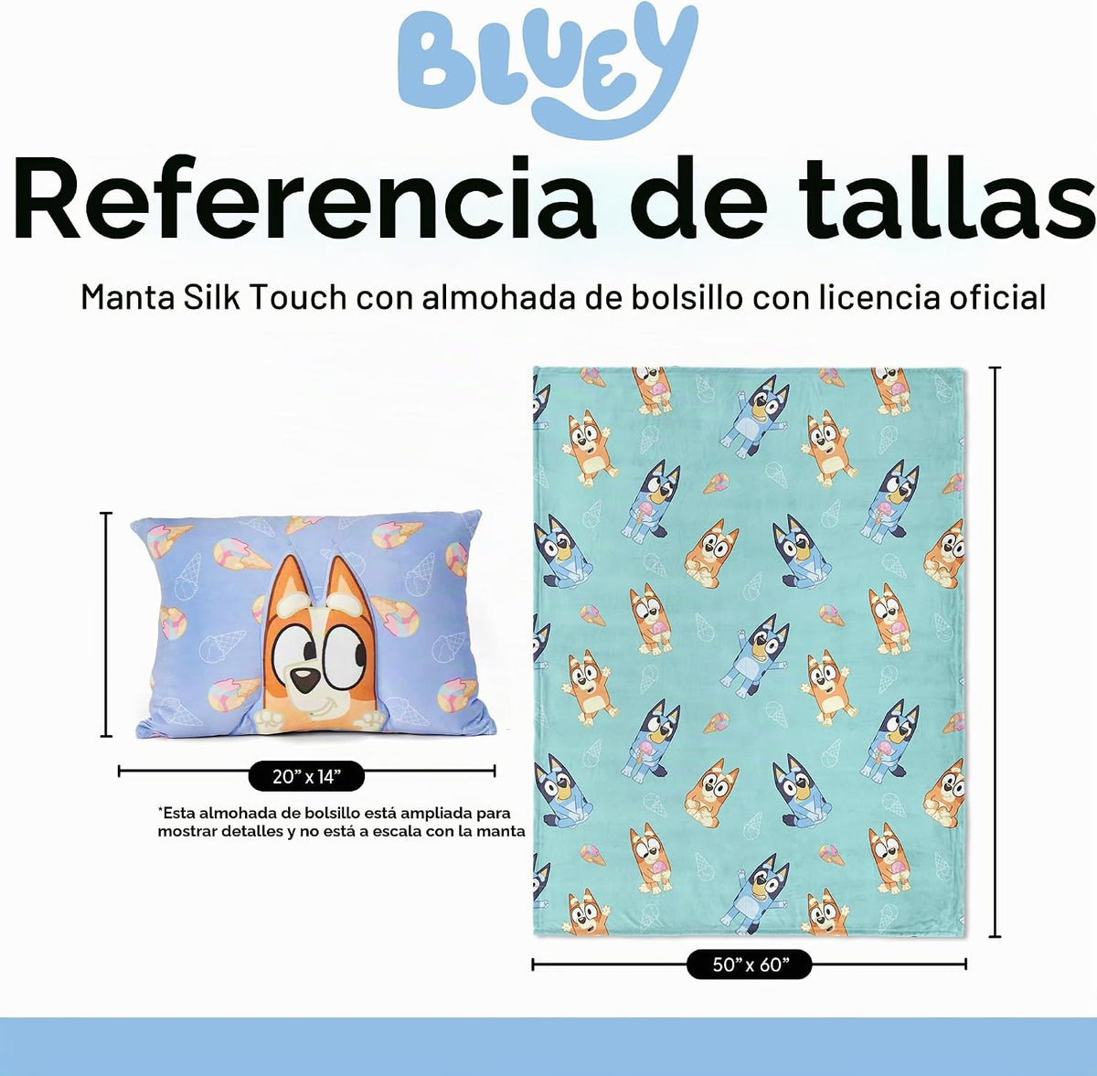 Northwest Bluey Bingo Joy Manta Tipo Throw de Tacto Sedoso de 50 x...