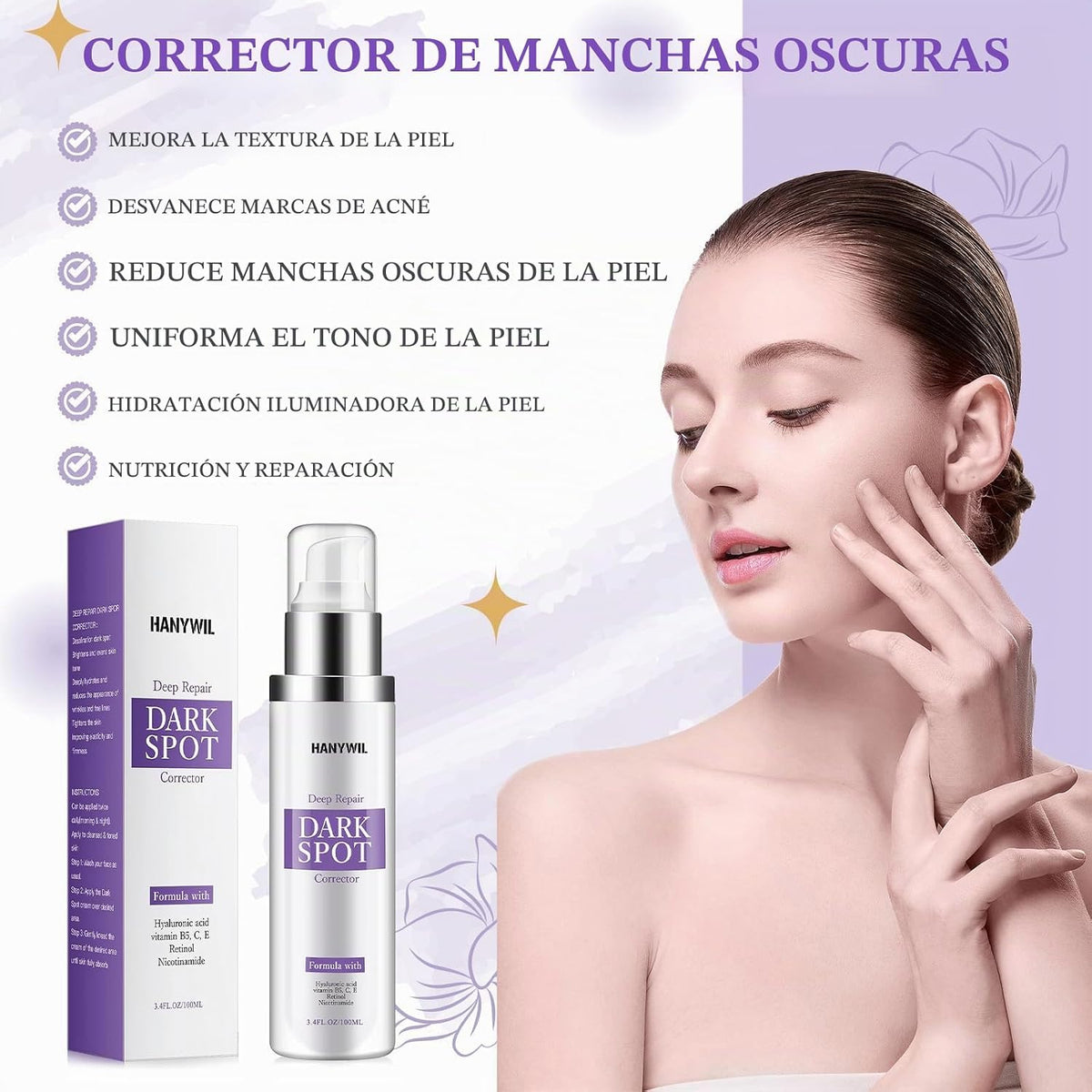 HANYWIL Eliminador de manchas oscuras para suero facial y corporal,...