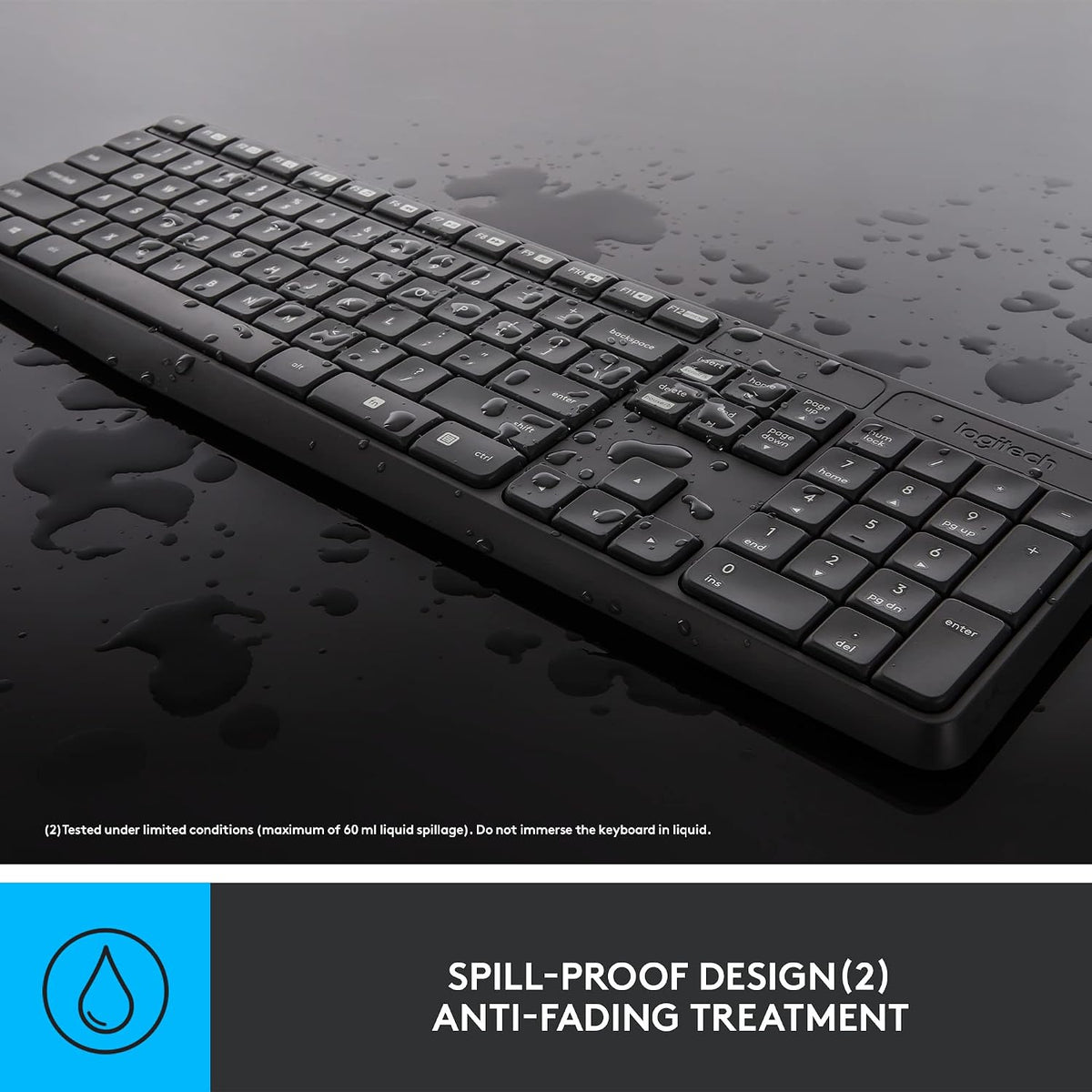 Logitech Teclado y mouse inalámbrico MK235 | Teclado de tamaño comp...