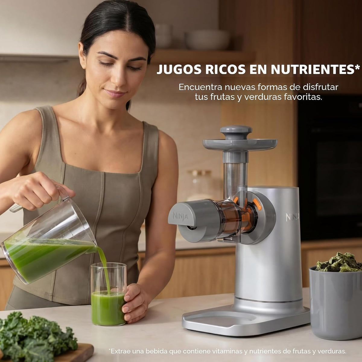 Ninja NeverClog Exprimidor de prensado en frío, poderoso exprimidor...
