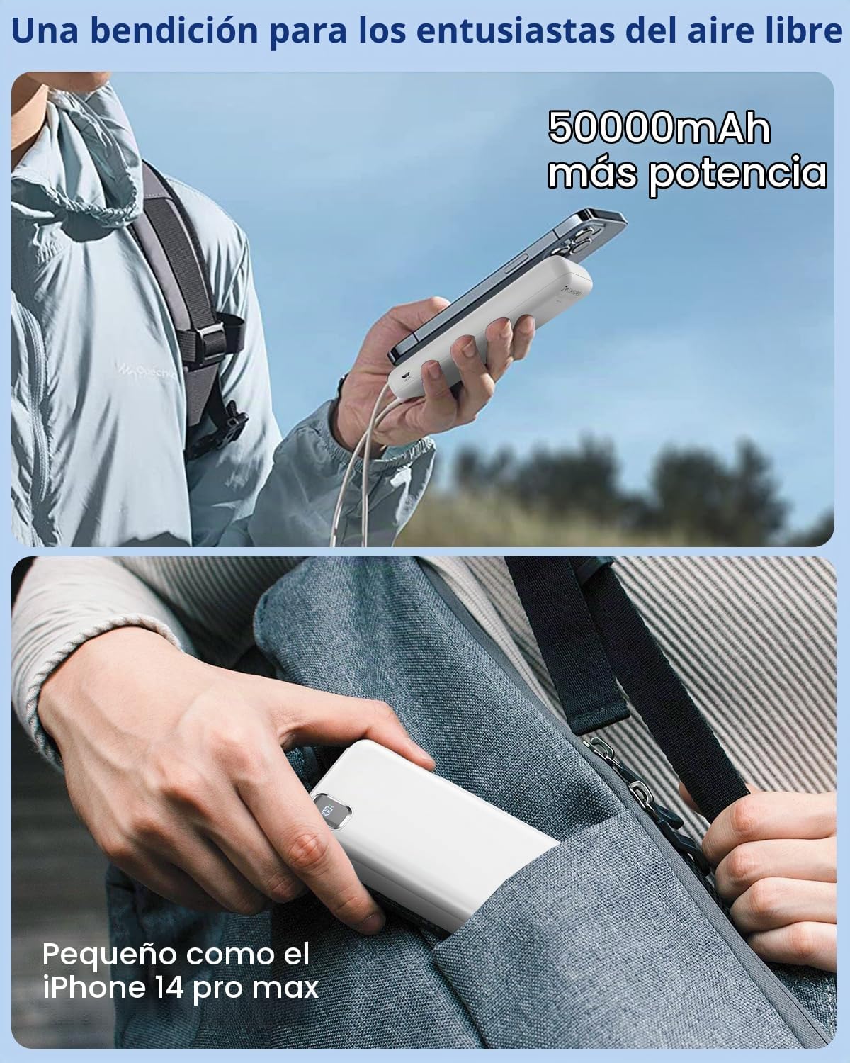 Eliegntist Cargador portátil de 50000 mAh, cargador de batería exte...