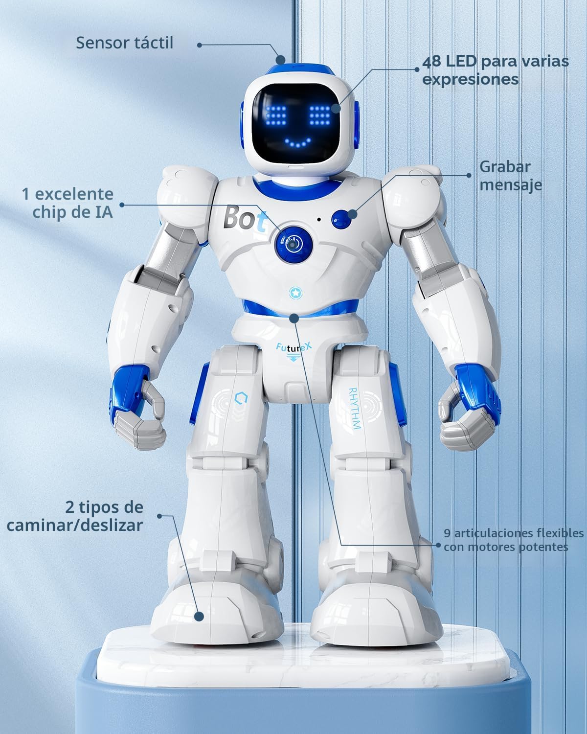 Ruko 1088 Smart Robot Toy para niños, regalo interactivo programabl...