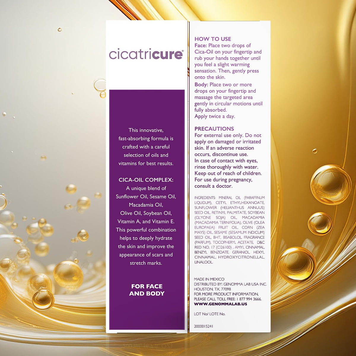 Cicatricure Aceite de cica para estrías y cicatrices, aceite corpor...