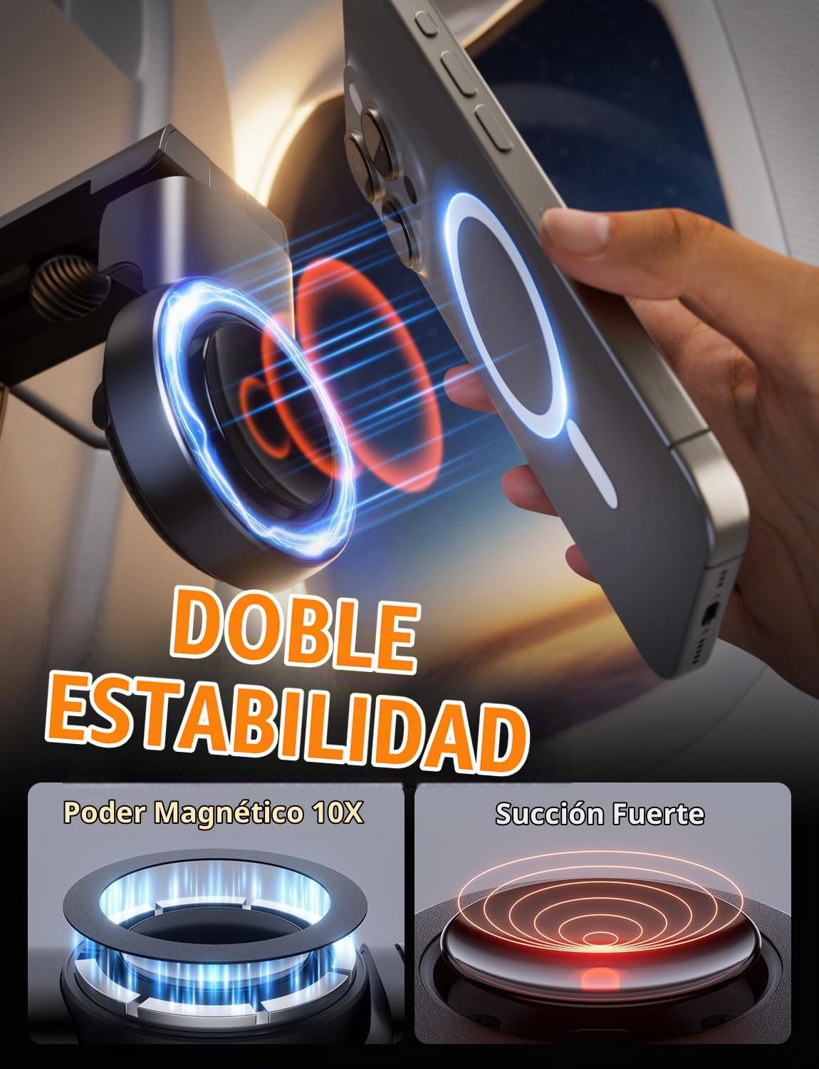 Klearlook - Soporte para teléfono de avión Magsafe para volar, rota...