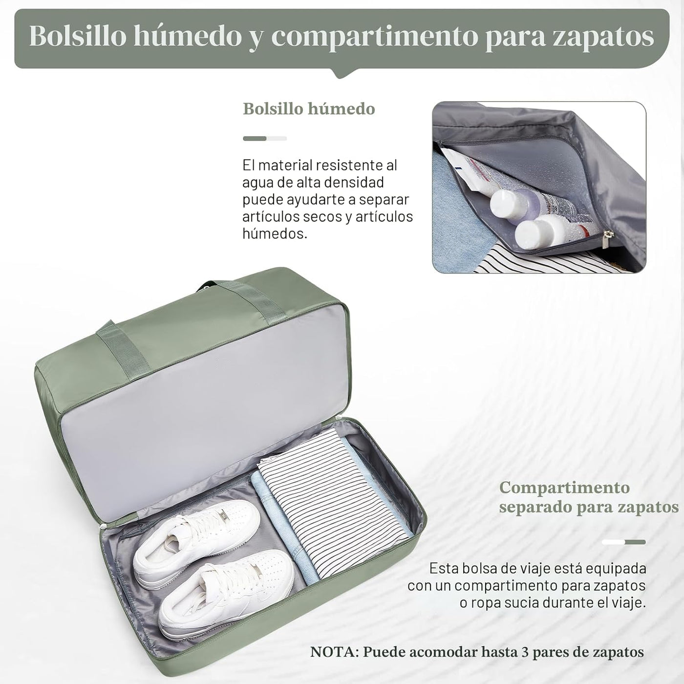 Bolsa de viaje extra grande, bolsas de mano de fin de semana para m...