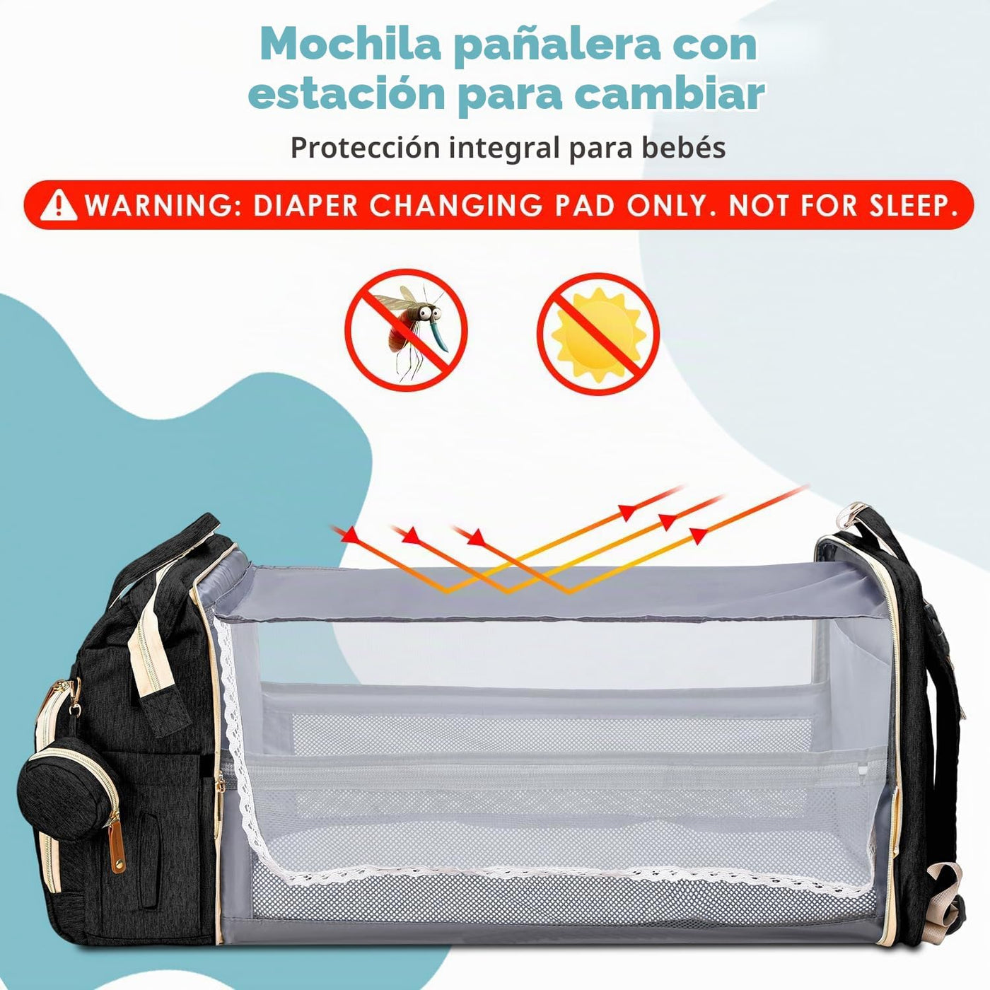 JSTPRO Mochila para pañales con cambiador, capacidad de 25 litros,...