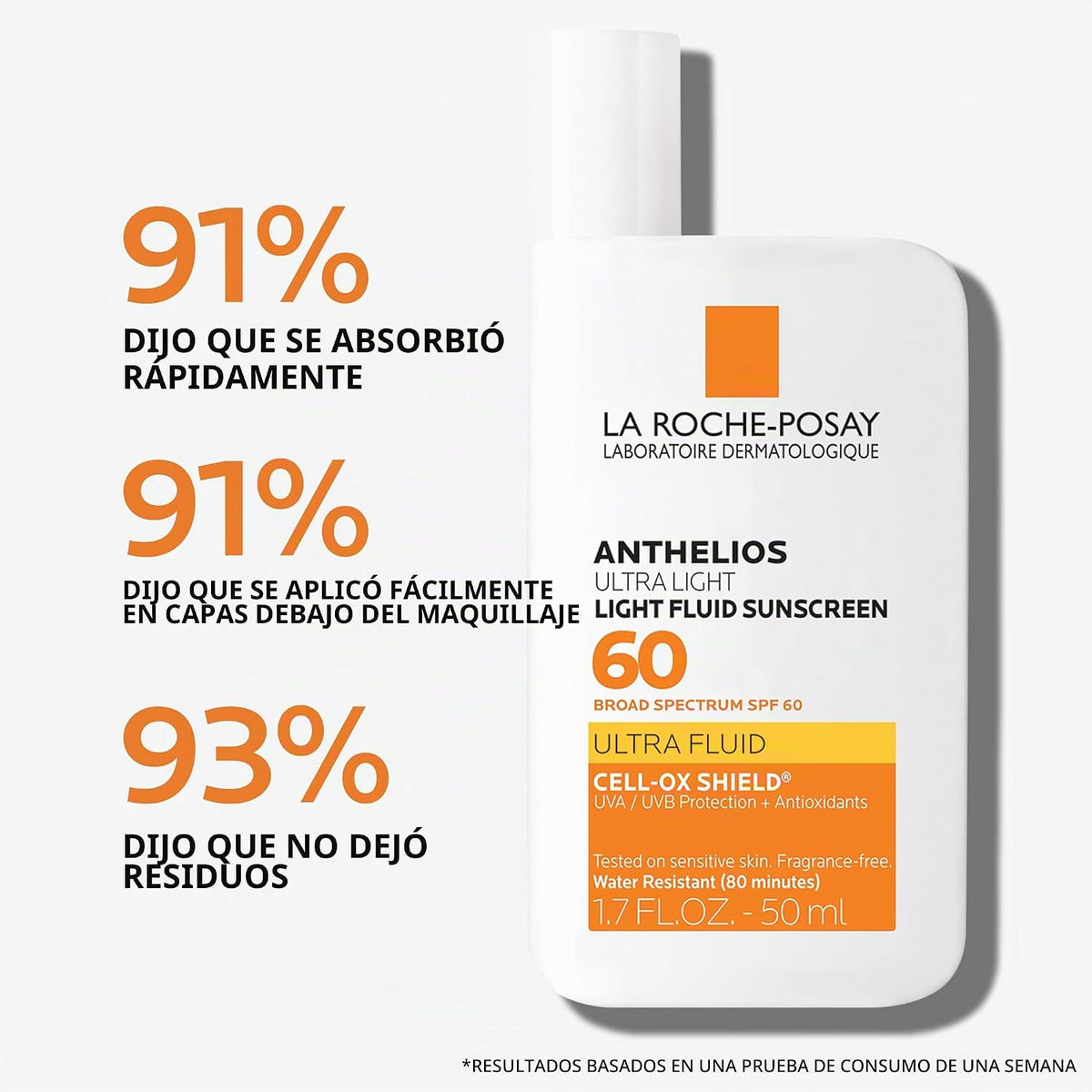 La Roche-Posay Anthelios Light Fluid Face Protector solar de amplio...
