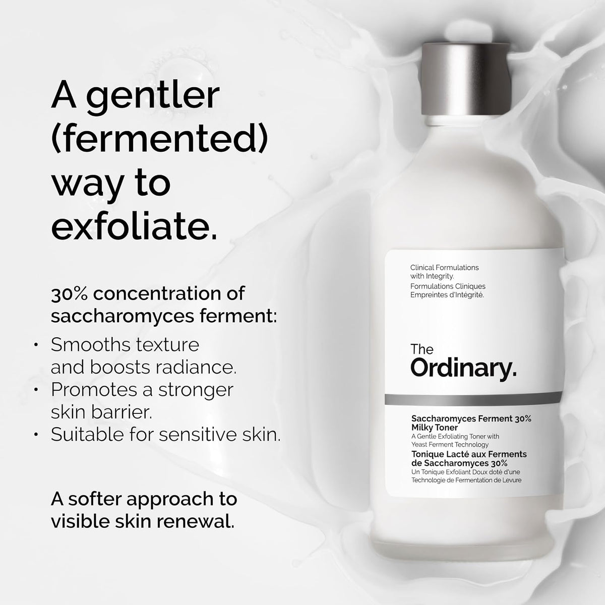 The Ordinary Saccharomyces Ferment 30% Tónico lechoso, tónico exfol...