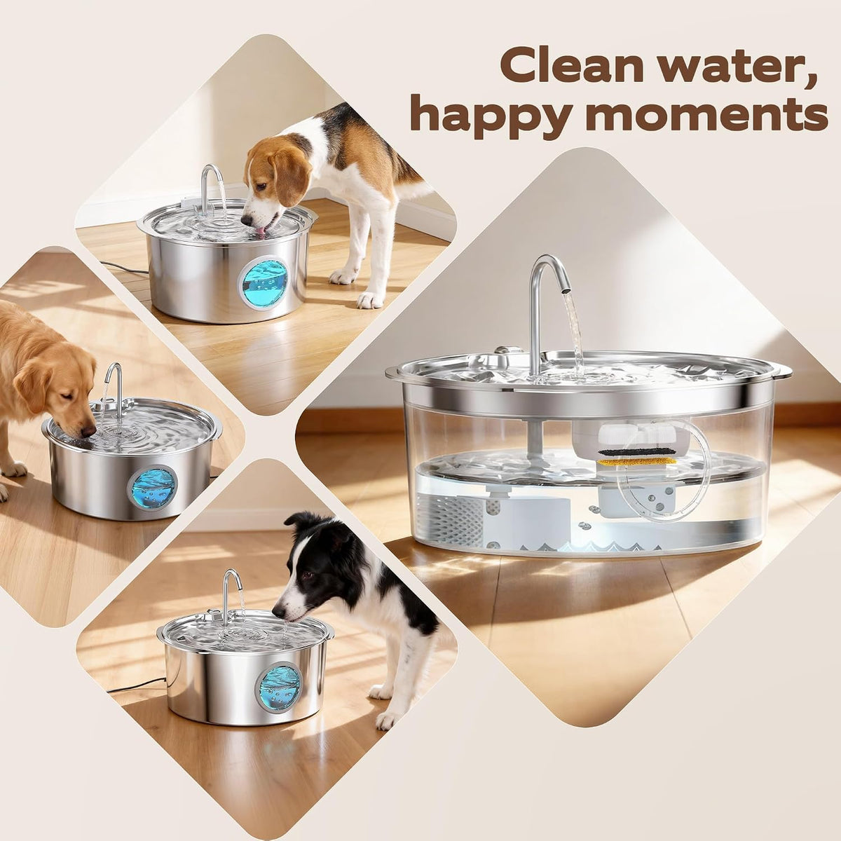 GROOKPET Filtros para fuente de agua para mascotas: 24 filtros de r...