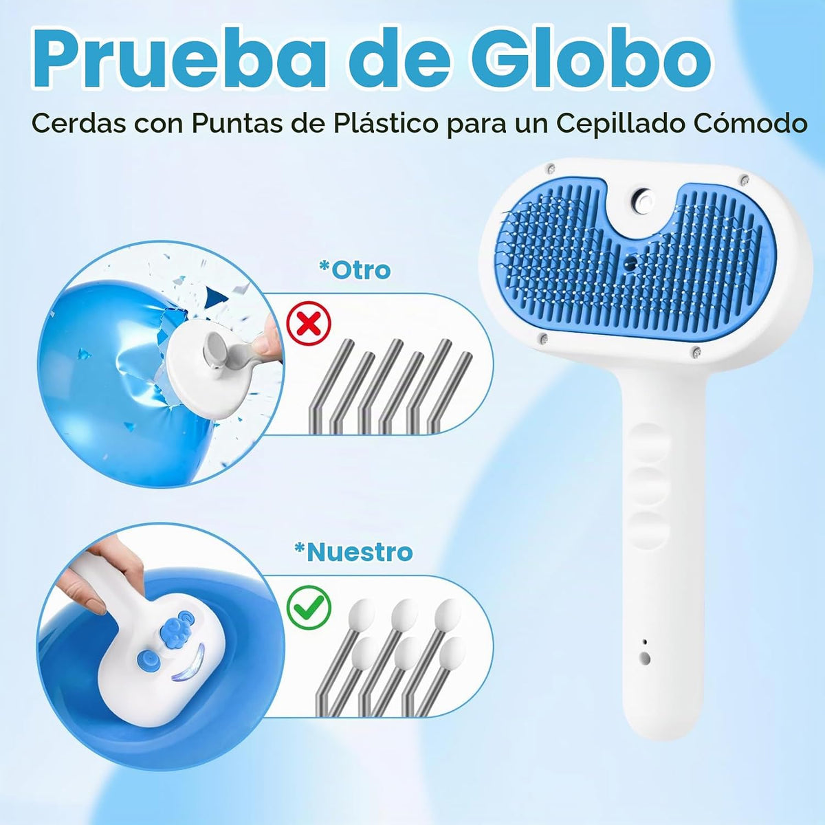 Cepillo de vapor para mascotas para perros y gatos, cepillo de aseo...