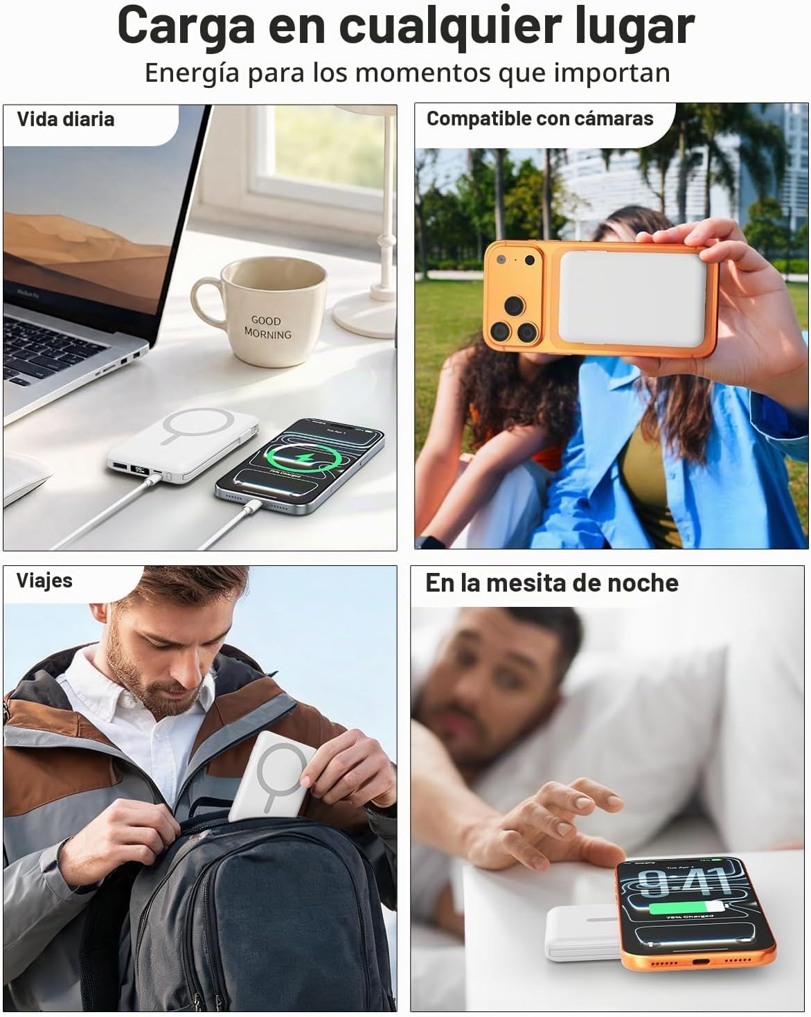 Gawegar para cargador portátil MagSafe, banco de energía magnético...