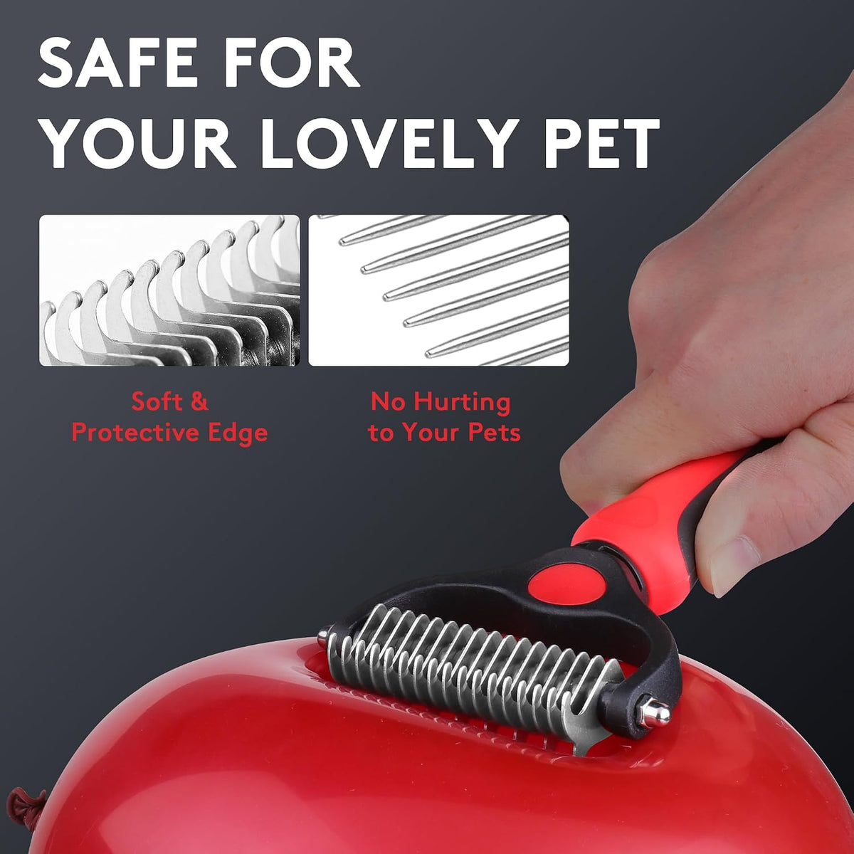 Tpotato Deshedding - Cepillo para perros de pelo largo y gatos, ras...