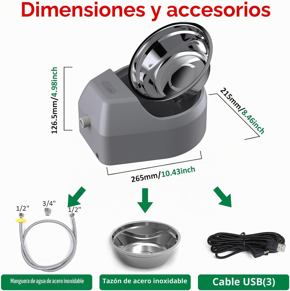 BENTOPAL Fuente de agua para perros, dispensador de agua de llenado...