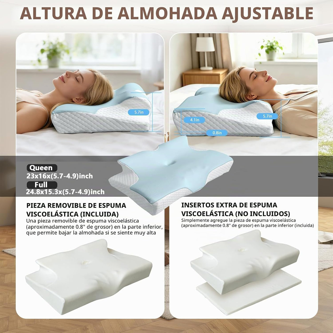 Almohada cervical del cuello de la espuma de la memoria, almohada e...