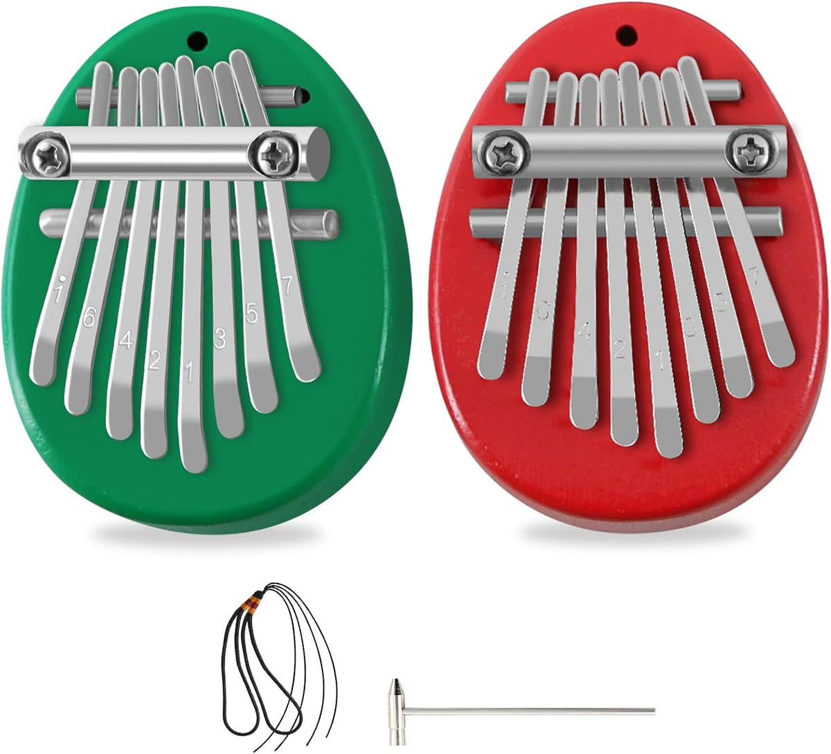 EASTROCK Mini kalimba de 8 teclas, piano de pulgar con colgante acc...