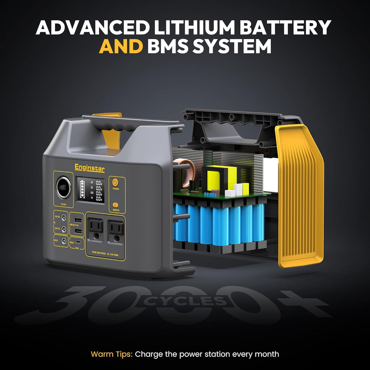 EnginStar generador solar portátil 296Wh, central eléctrica pura de...