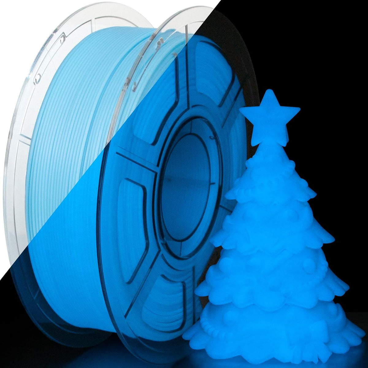 iSANMATE Filamento para Impresora 3D Luminoso Azul, Filamento que B...