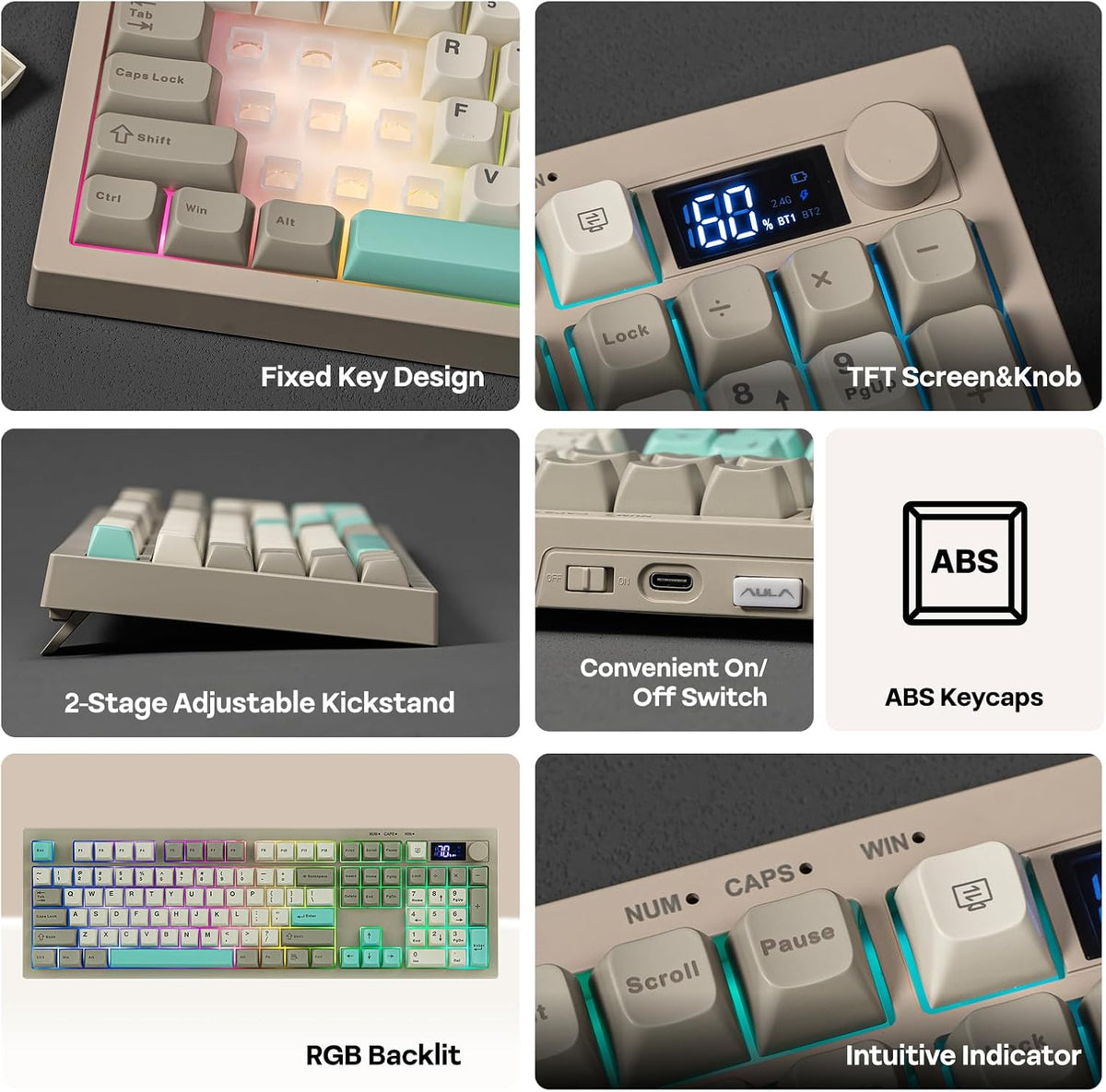 Teclado de membrana para juegos EPOMAKER Aula S102 PRO con pantalla...