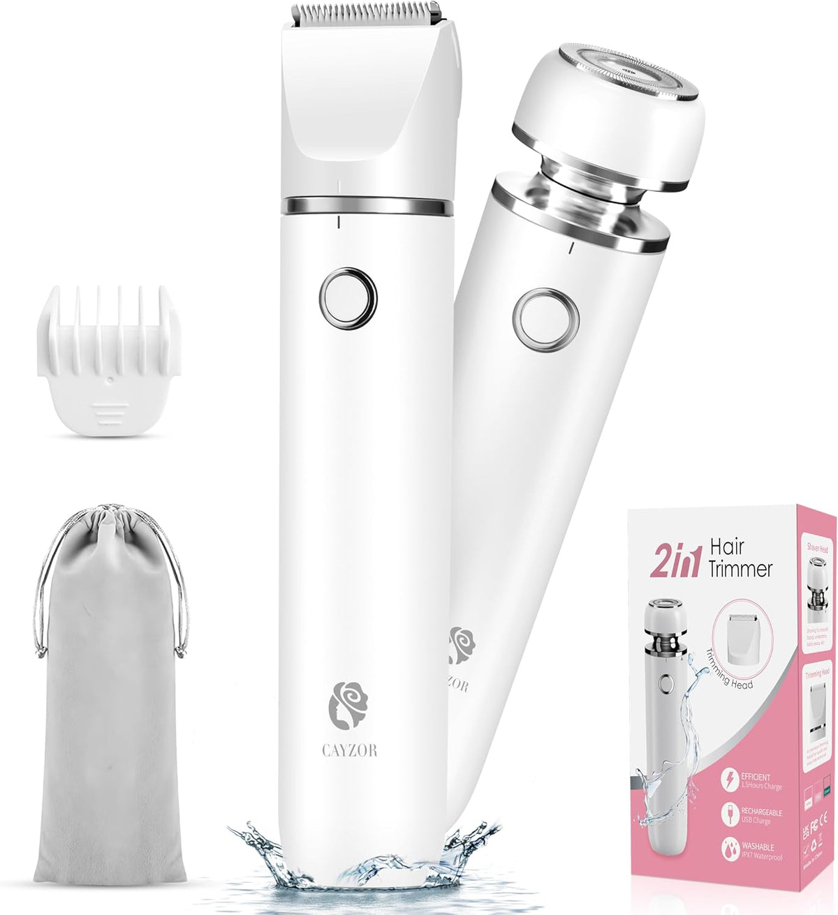 Kit de recortadora y afeitadora de bikini Cayzor para mujer - 2 en...