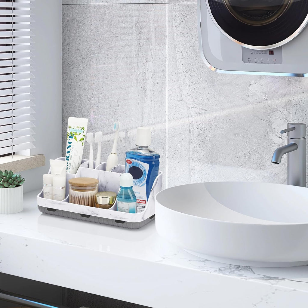 GFWARE Organizador de Encimera de Baño de Mármol - Soporte Desmonta...