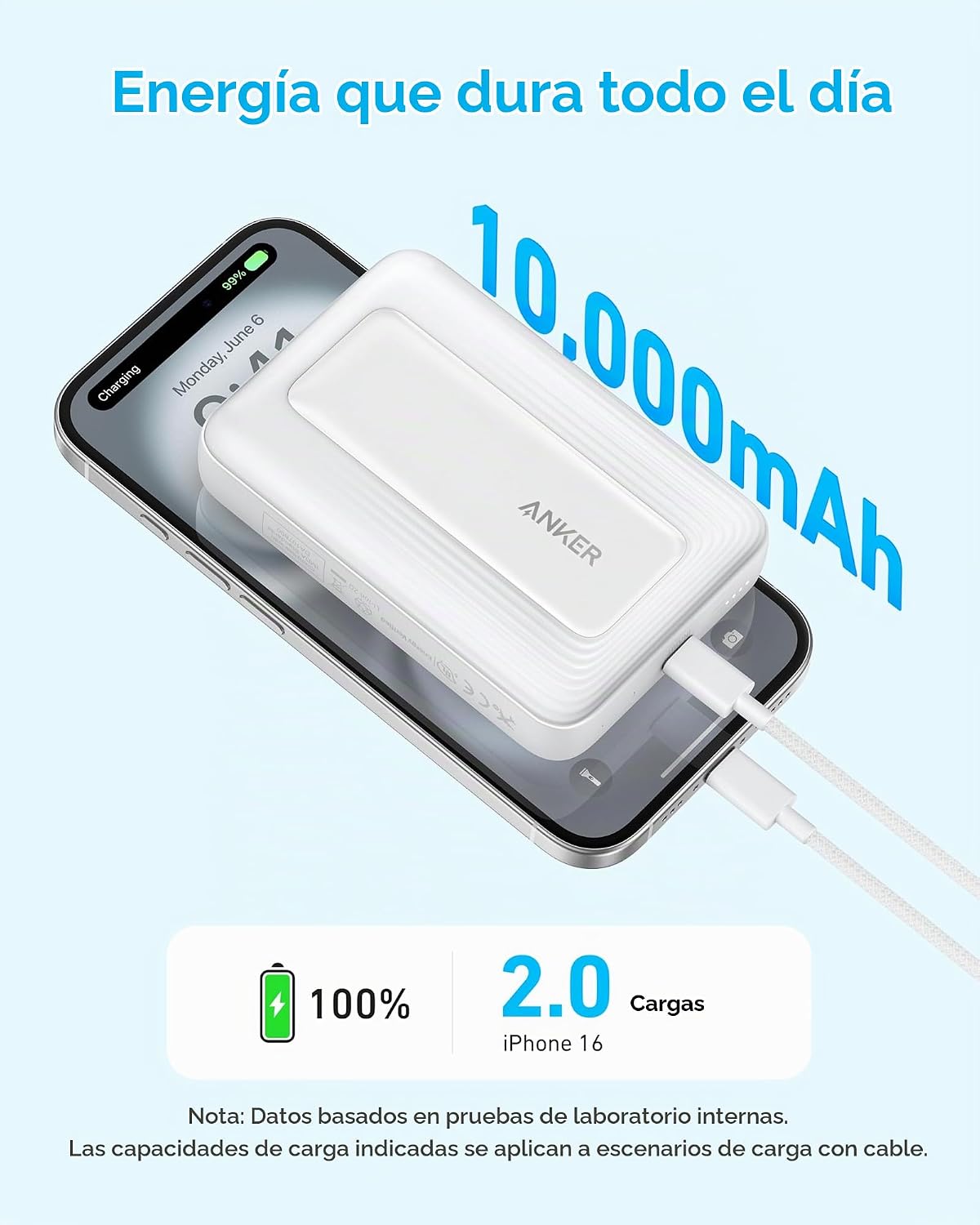 Anker Zolo - Banco de energía magnético, cargador portátil inalámbr...